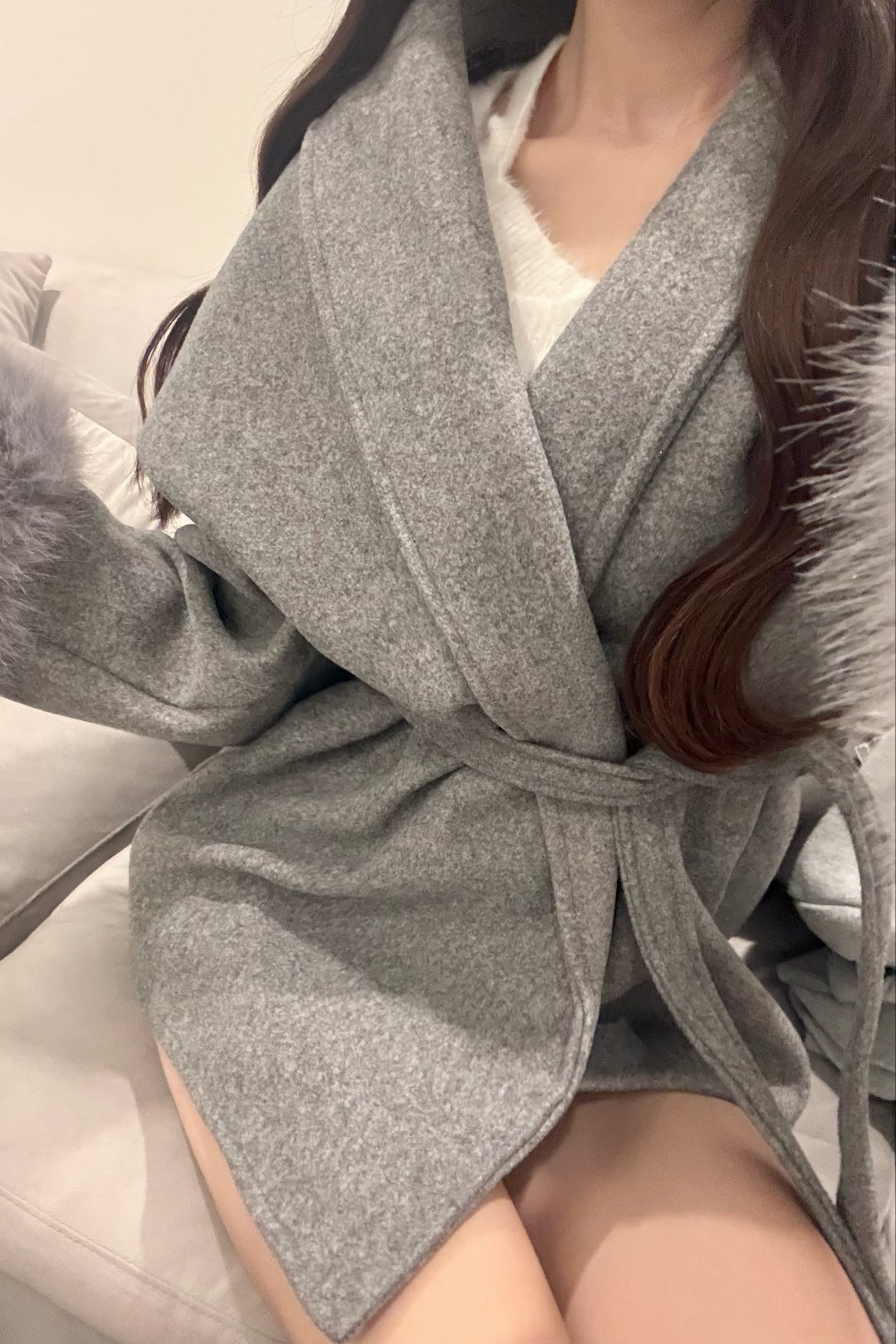 ミドルファーカラーコート KR30073