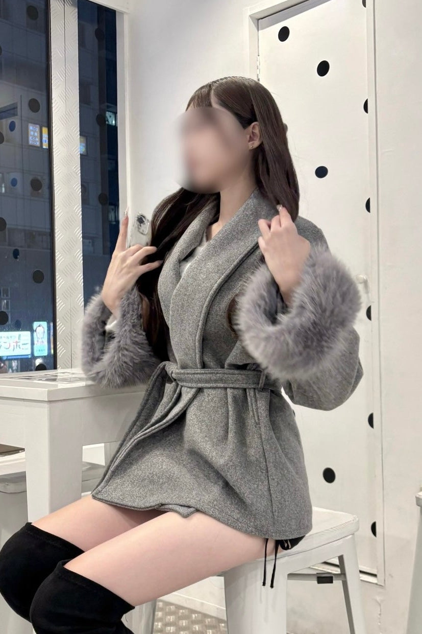 ミドルファーカラーコート KR30073