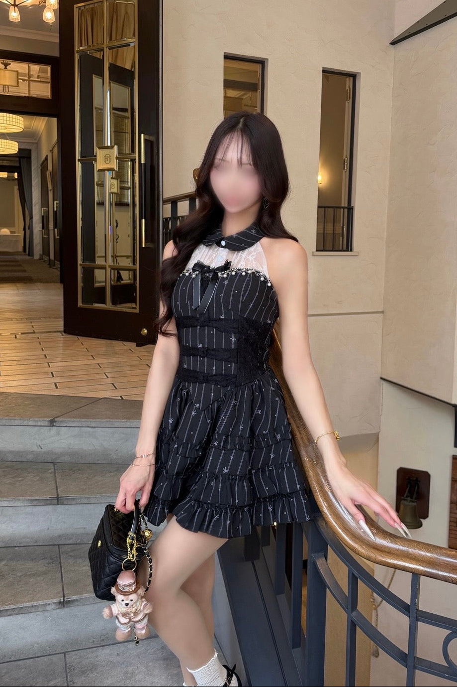 リボンティアードフリルワンピース KR15022