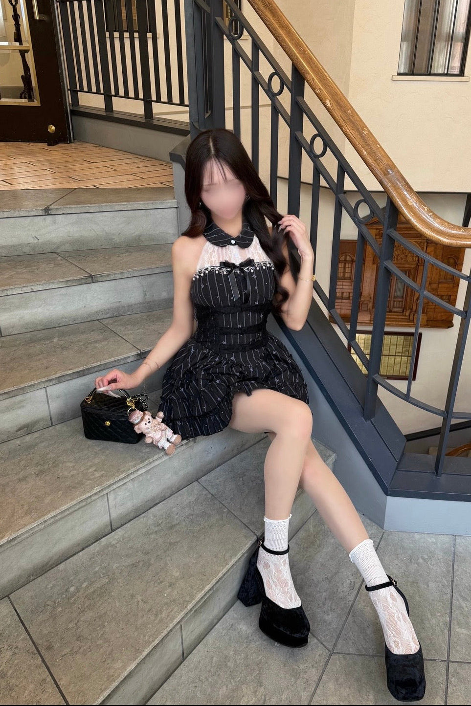 リボンティアードフリルワンピース KR15022
