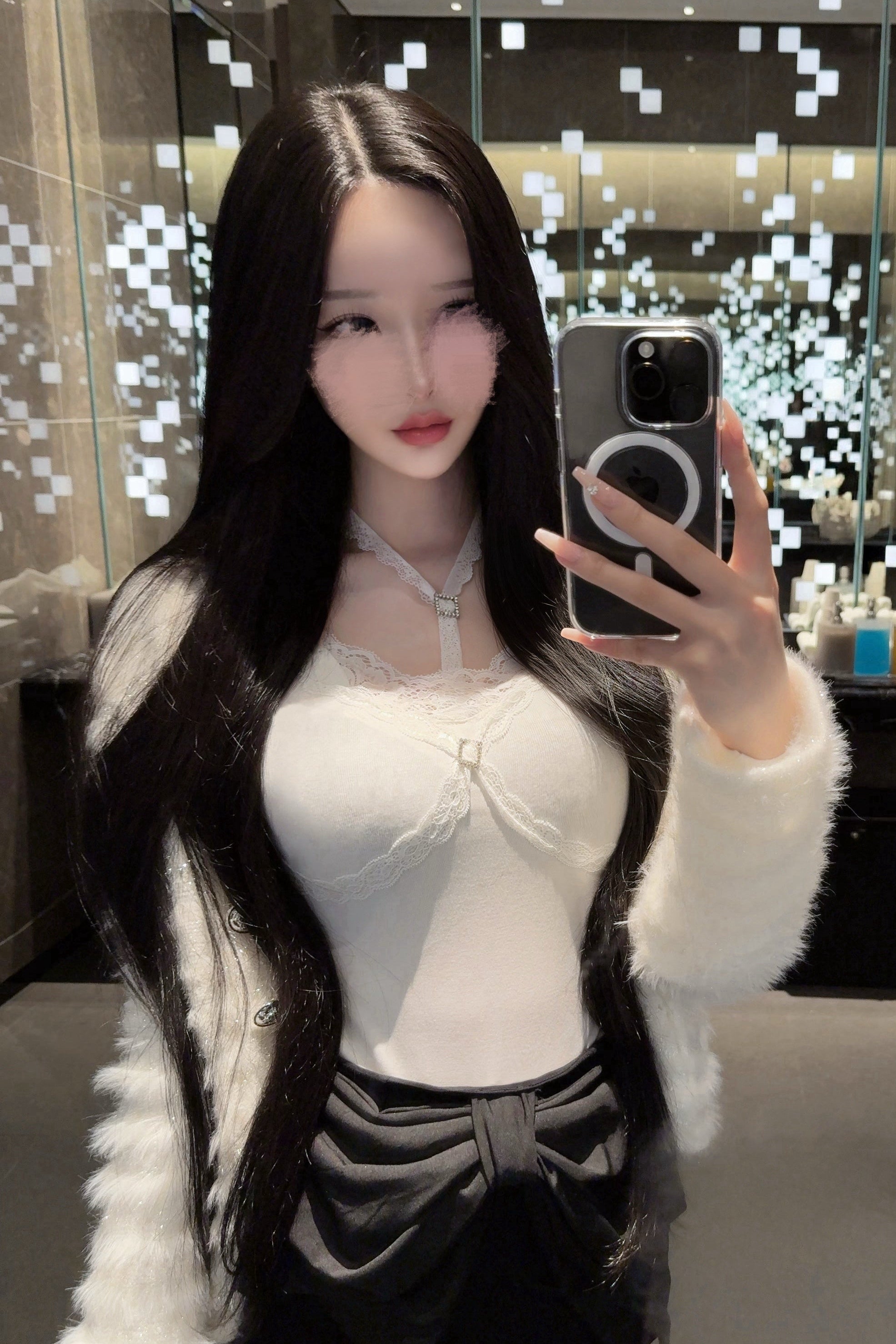 メタリックボタンラメカーディガン KR12732