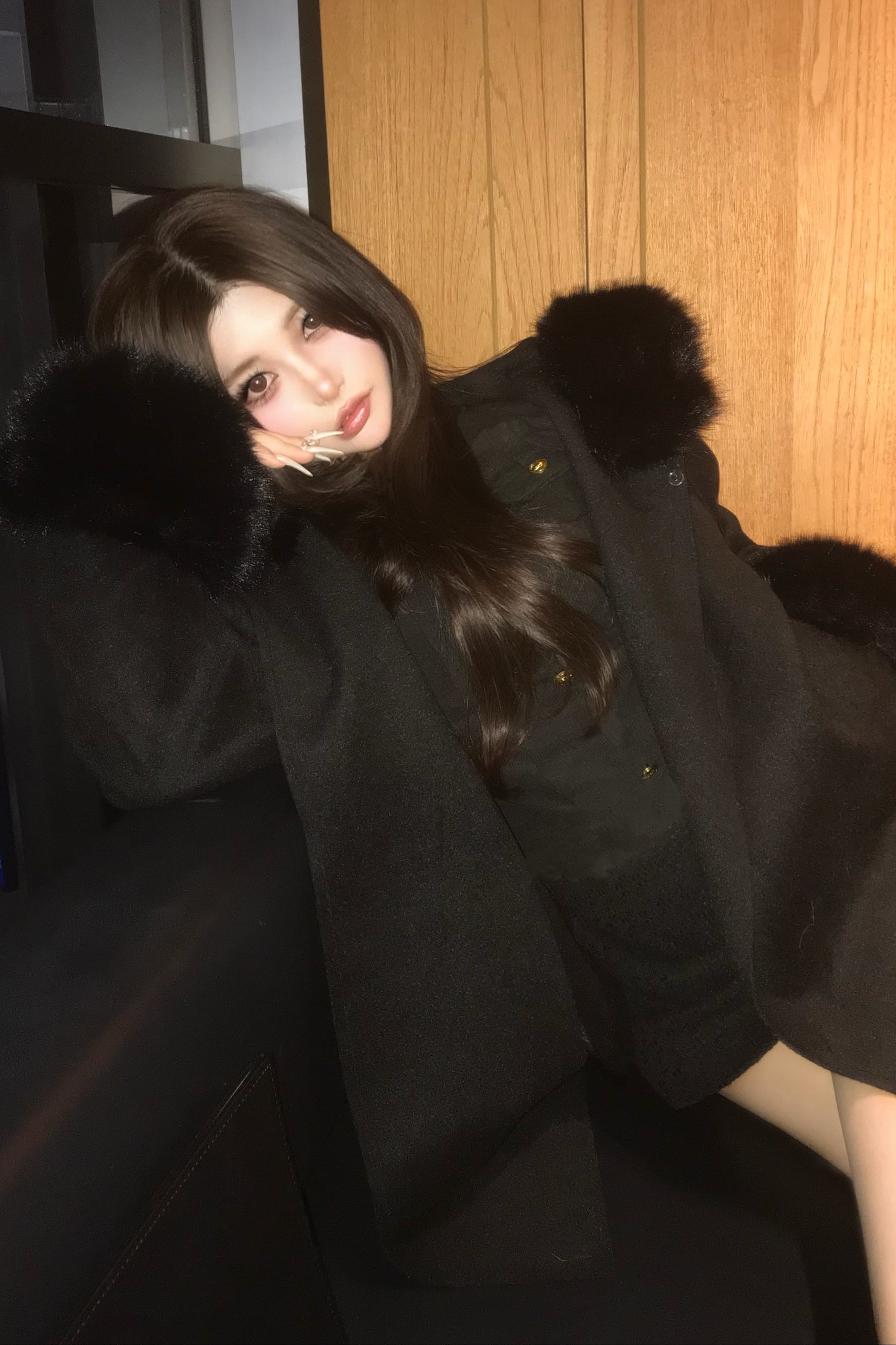 ボリュームファーデザインコート KR30384