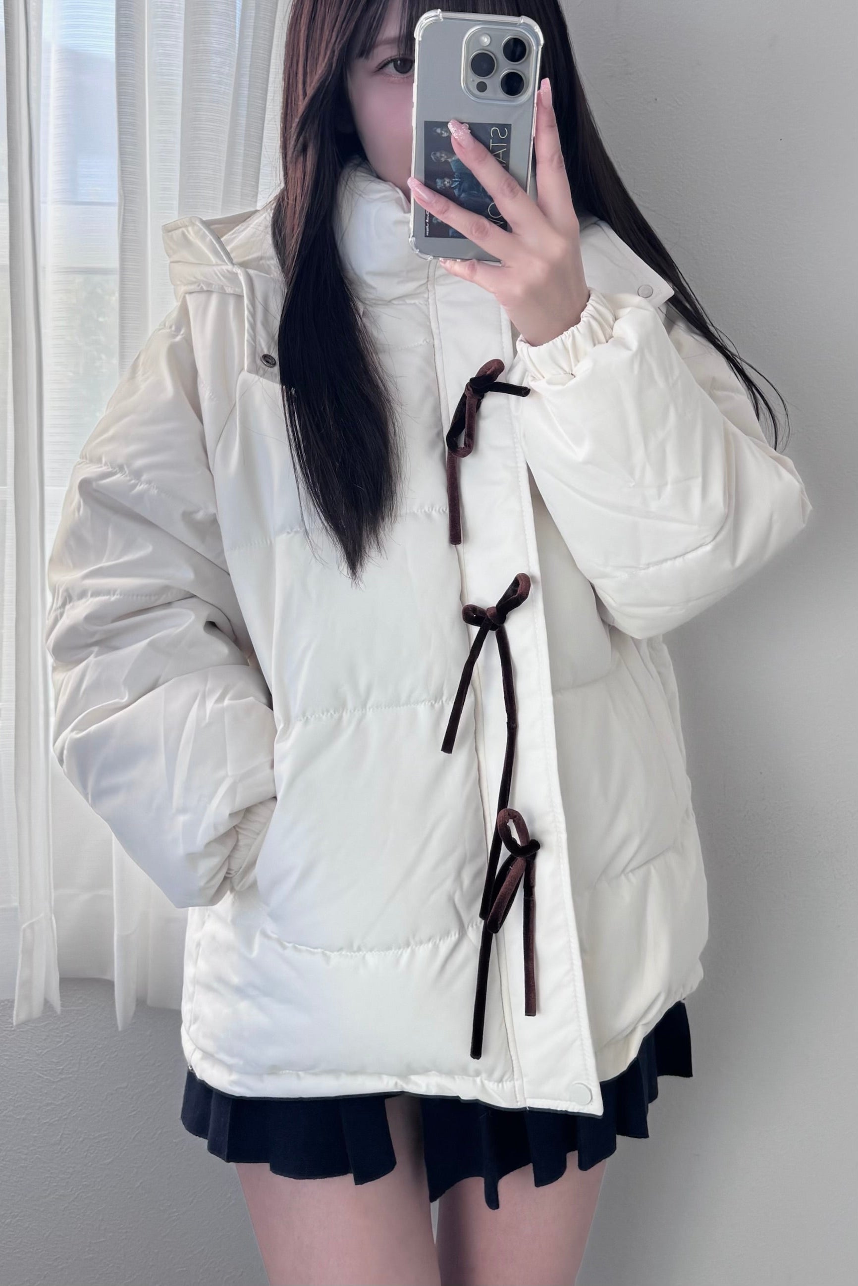 リボンダウンジャケット KR30436