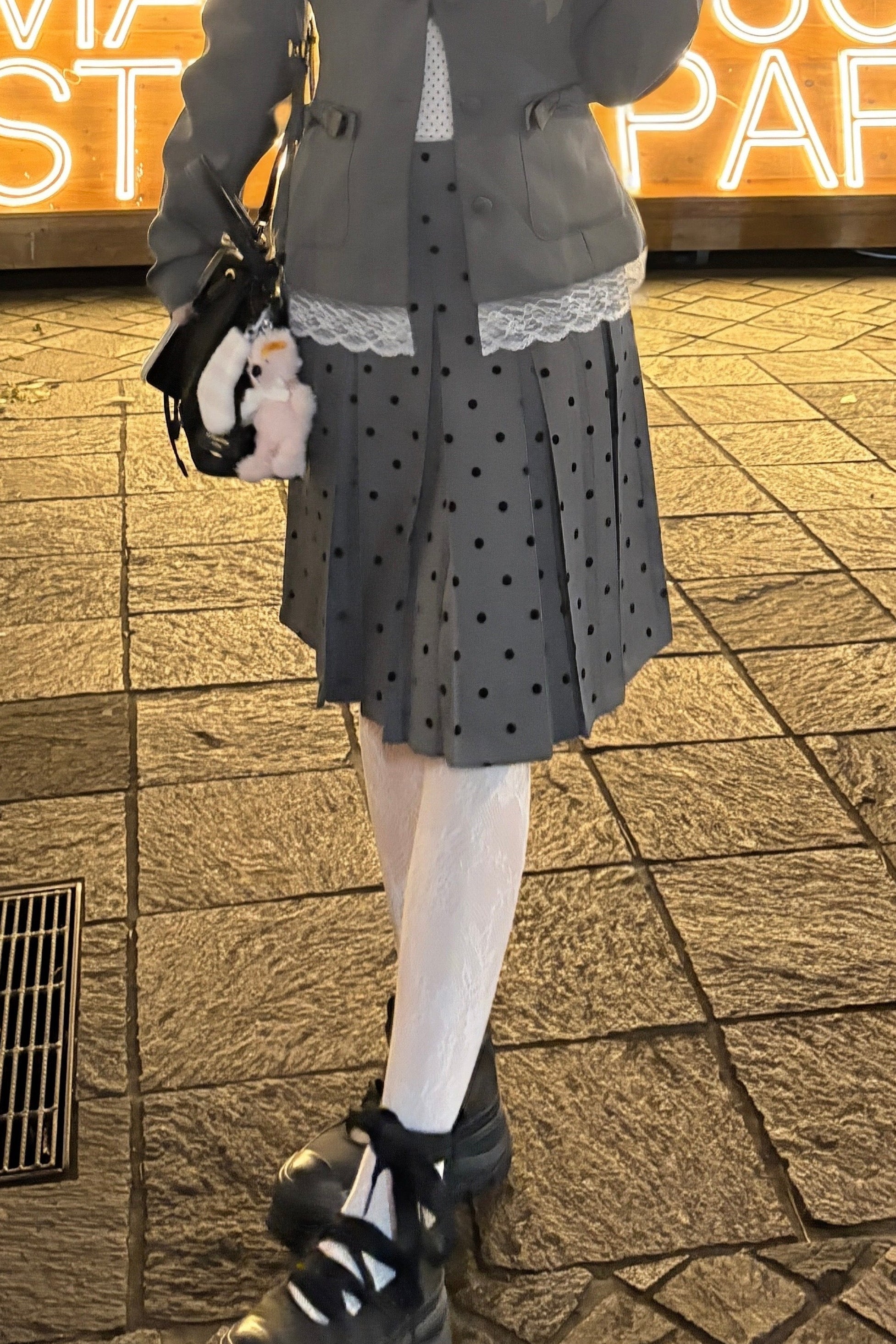 ドットプリーツスカート KR13687