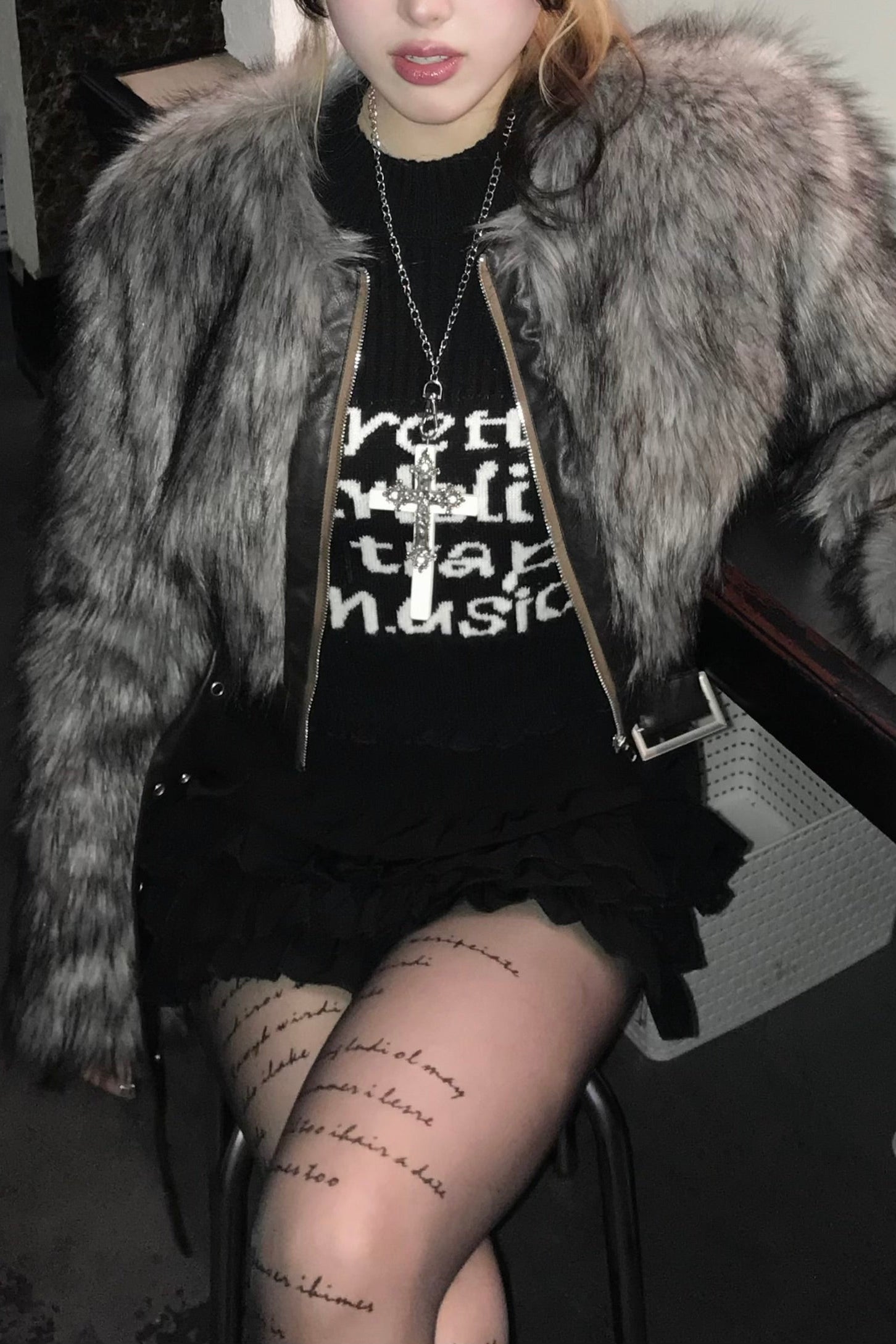 アルファベットプリントニットセーター KR13972