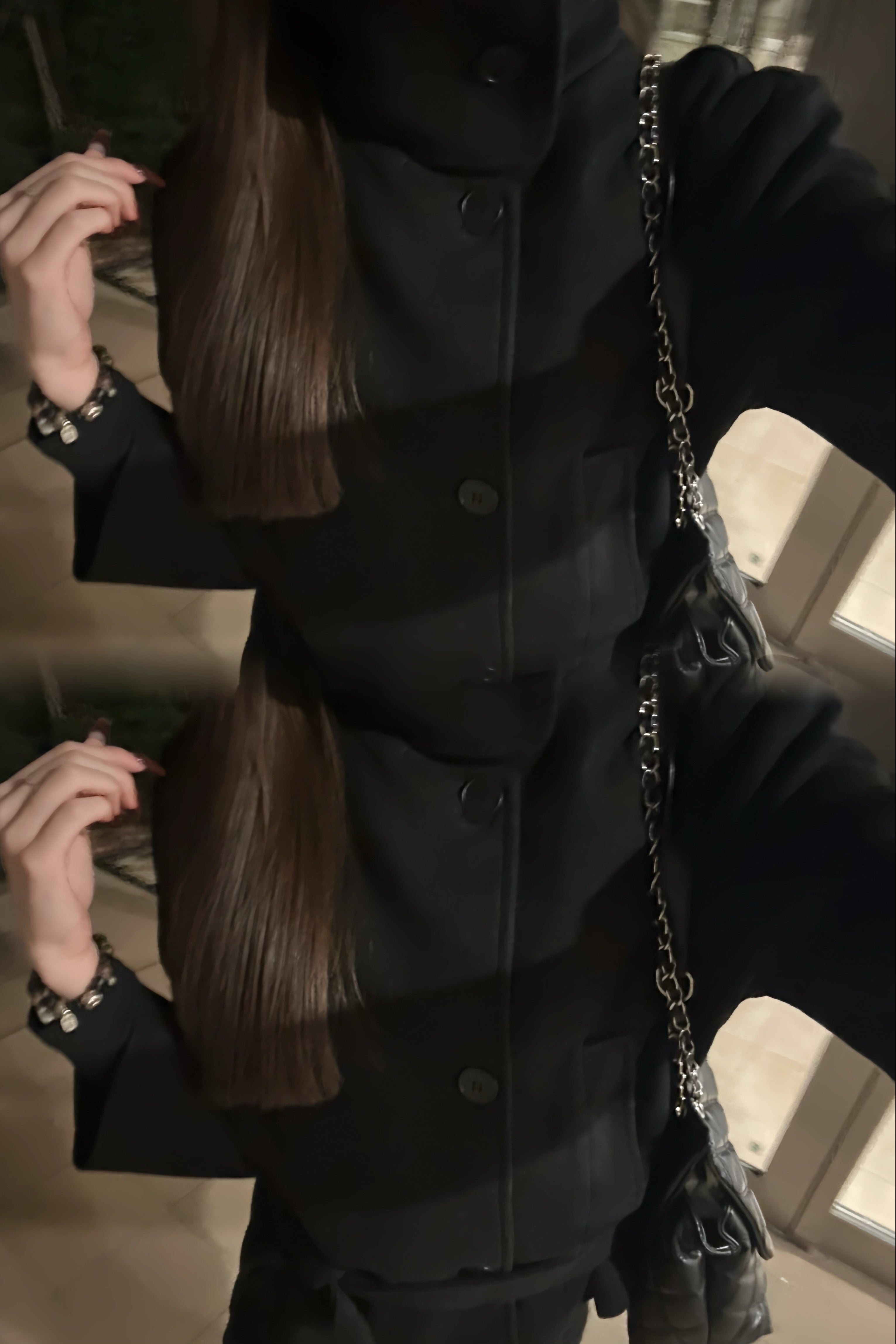 カラーボタンミドルコート KR30087