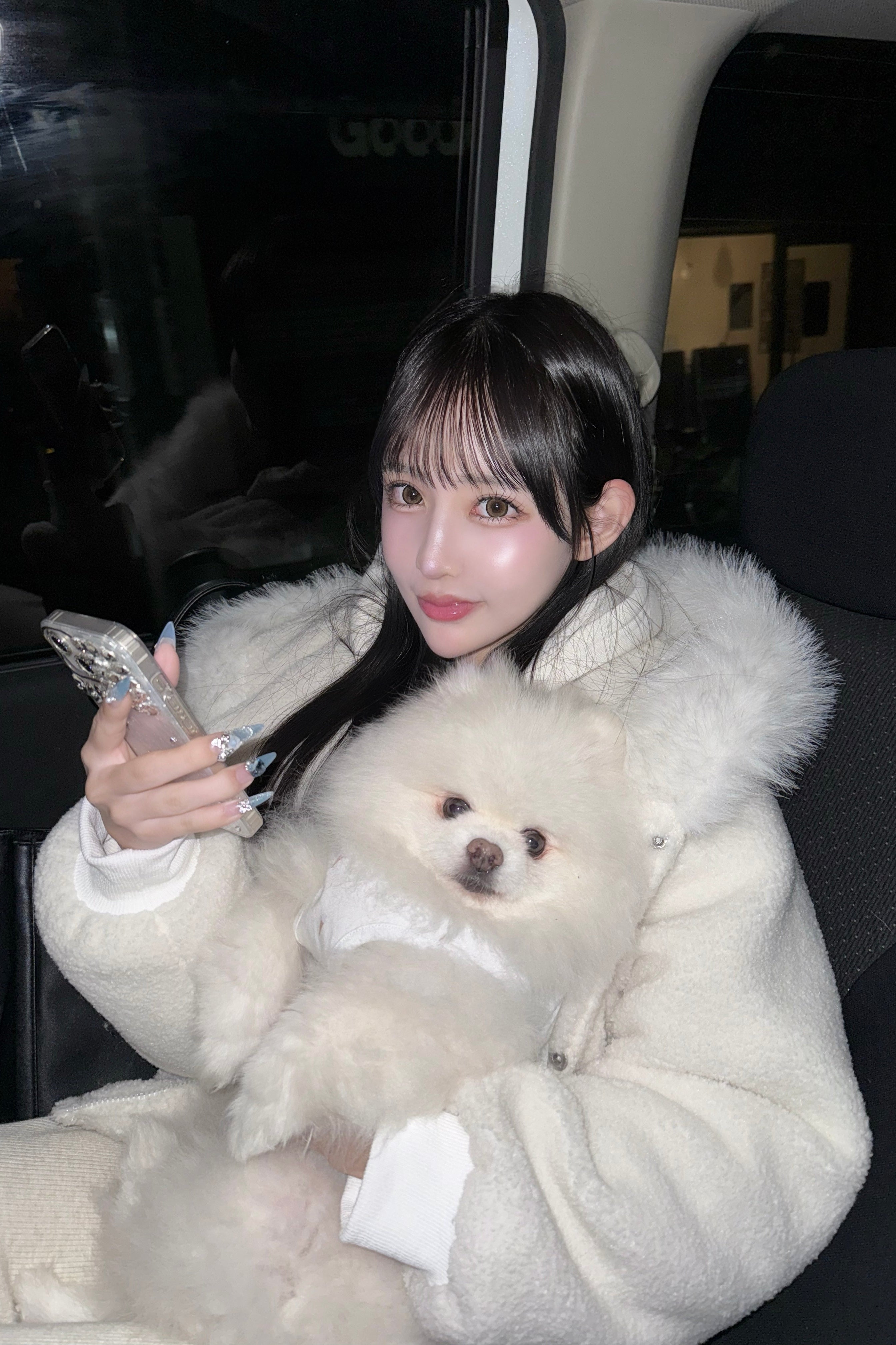 ホワイトファーショートジャケット KR30085