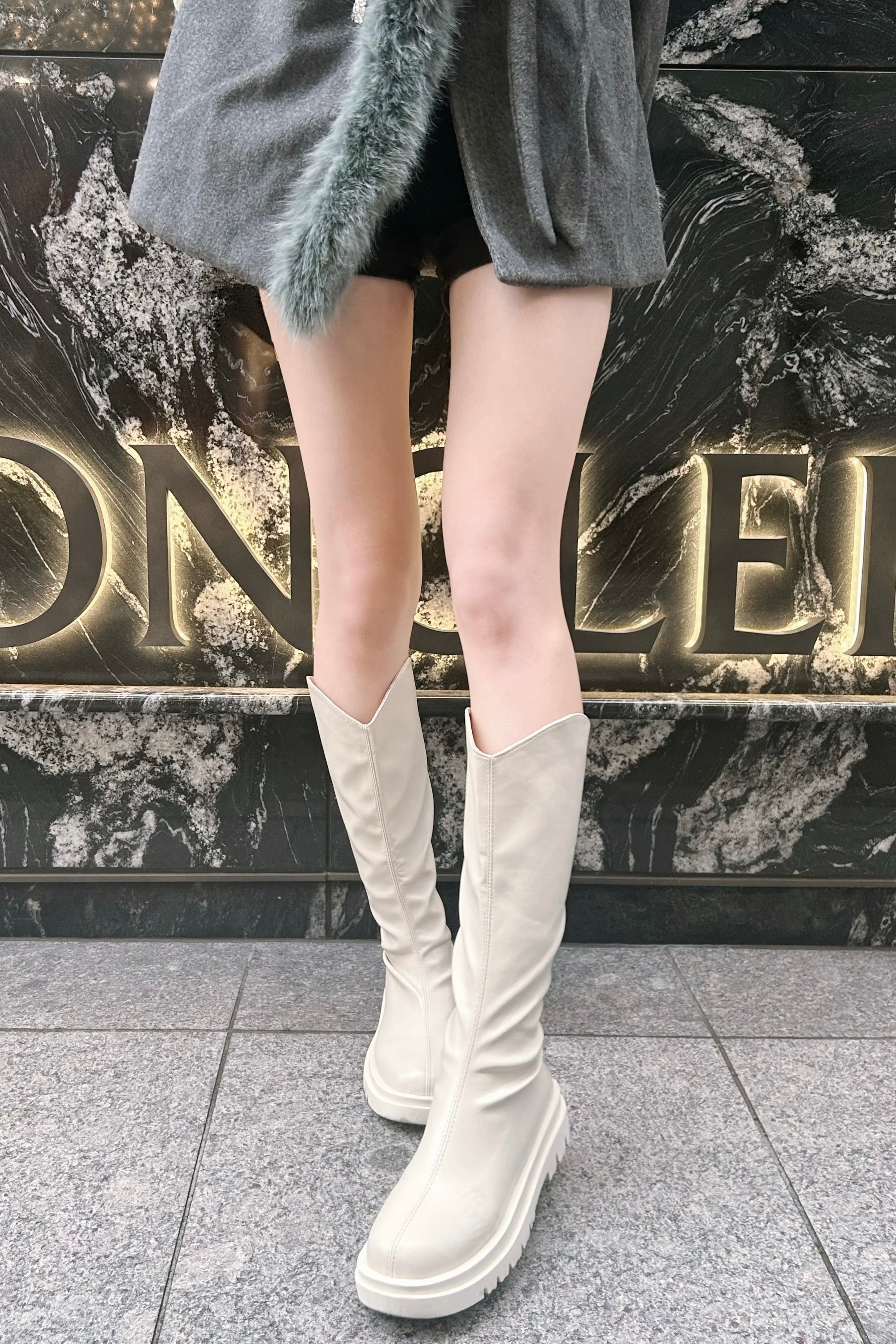 希少◆名作デザイン【Chloe】パディントンライン ロングブーツ 白 23.5 希少◇名作デザイン【Chloe】パディントンライン ロングブーツ 白 23.5