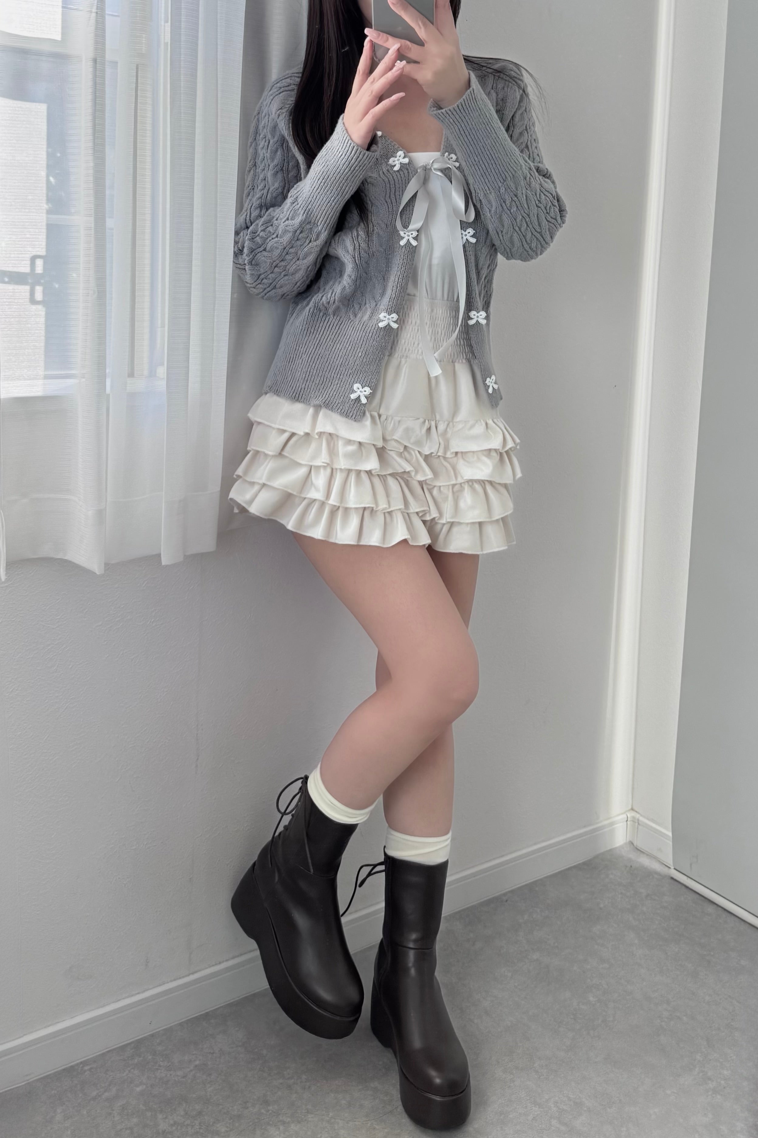 リボンデザインニットカーディガン KR14040