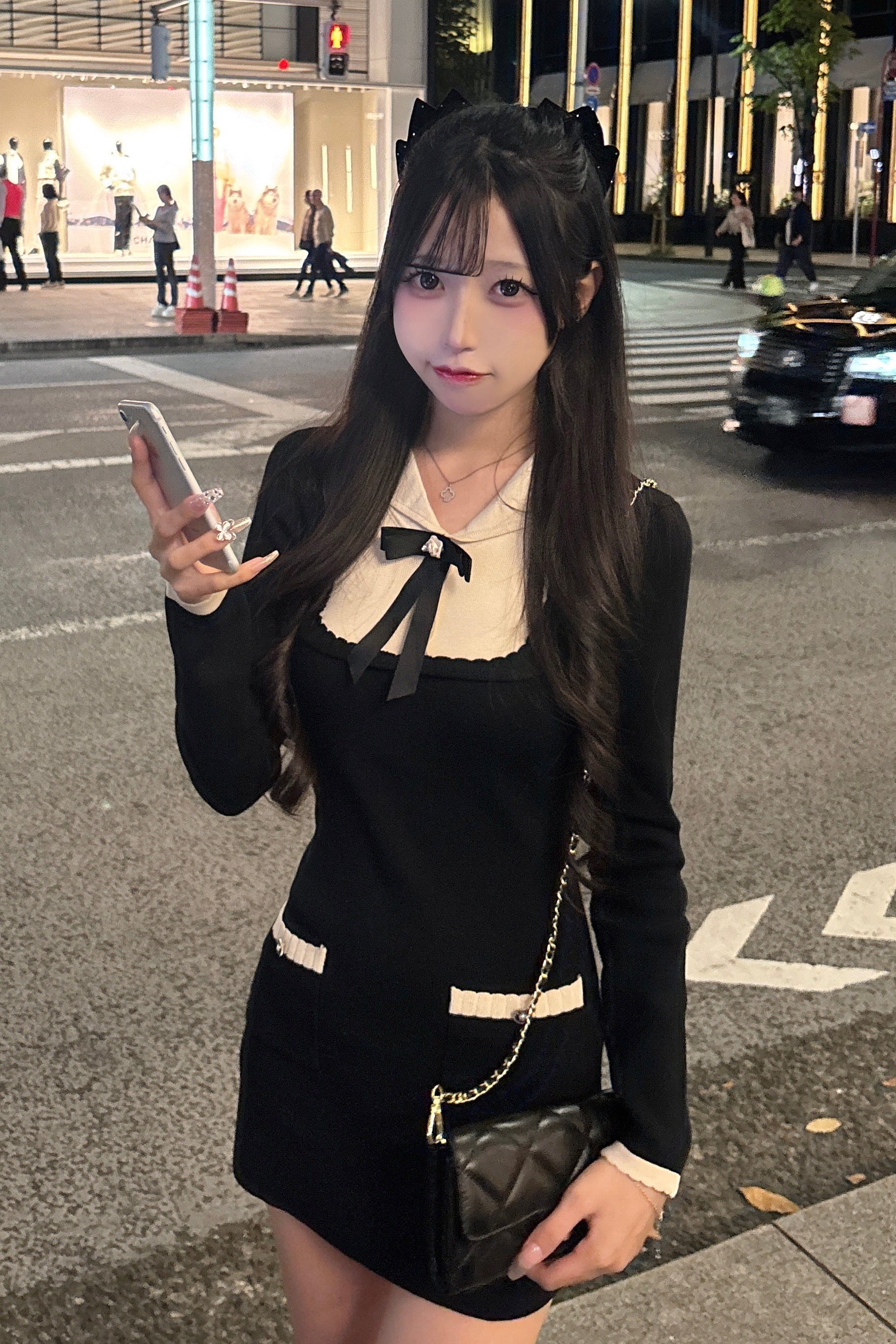 リボンニットワンピース KR13404