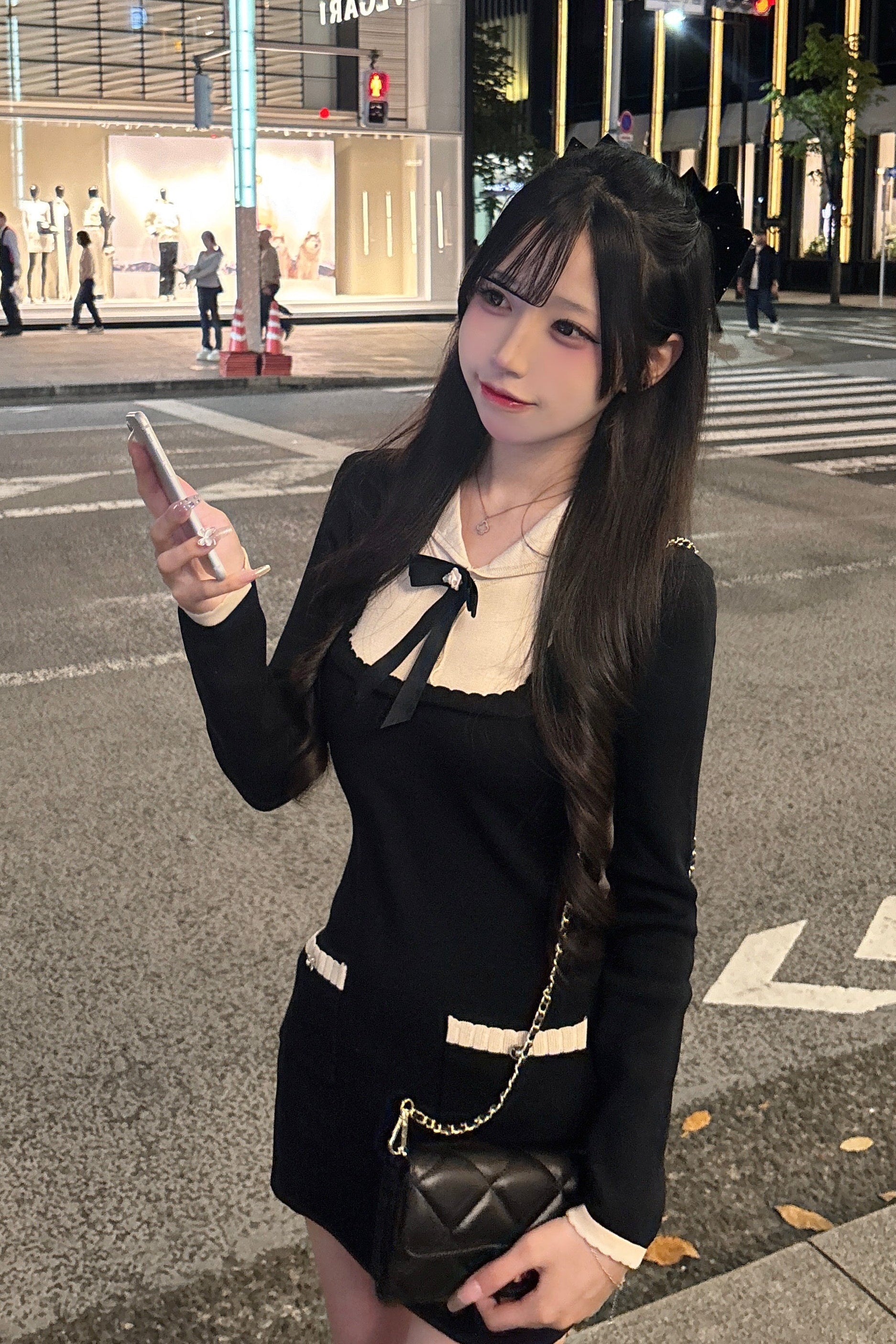 リボンニットワンピース KR13404