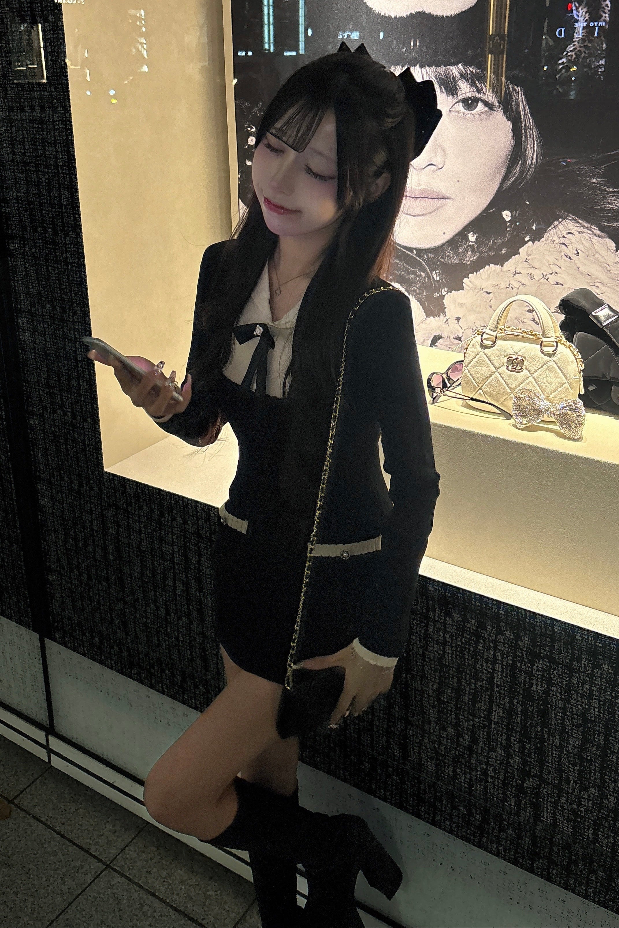 リボンニットワンピース KR13404