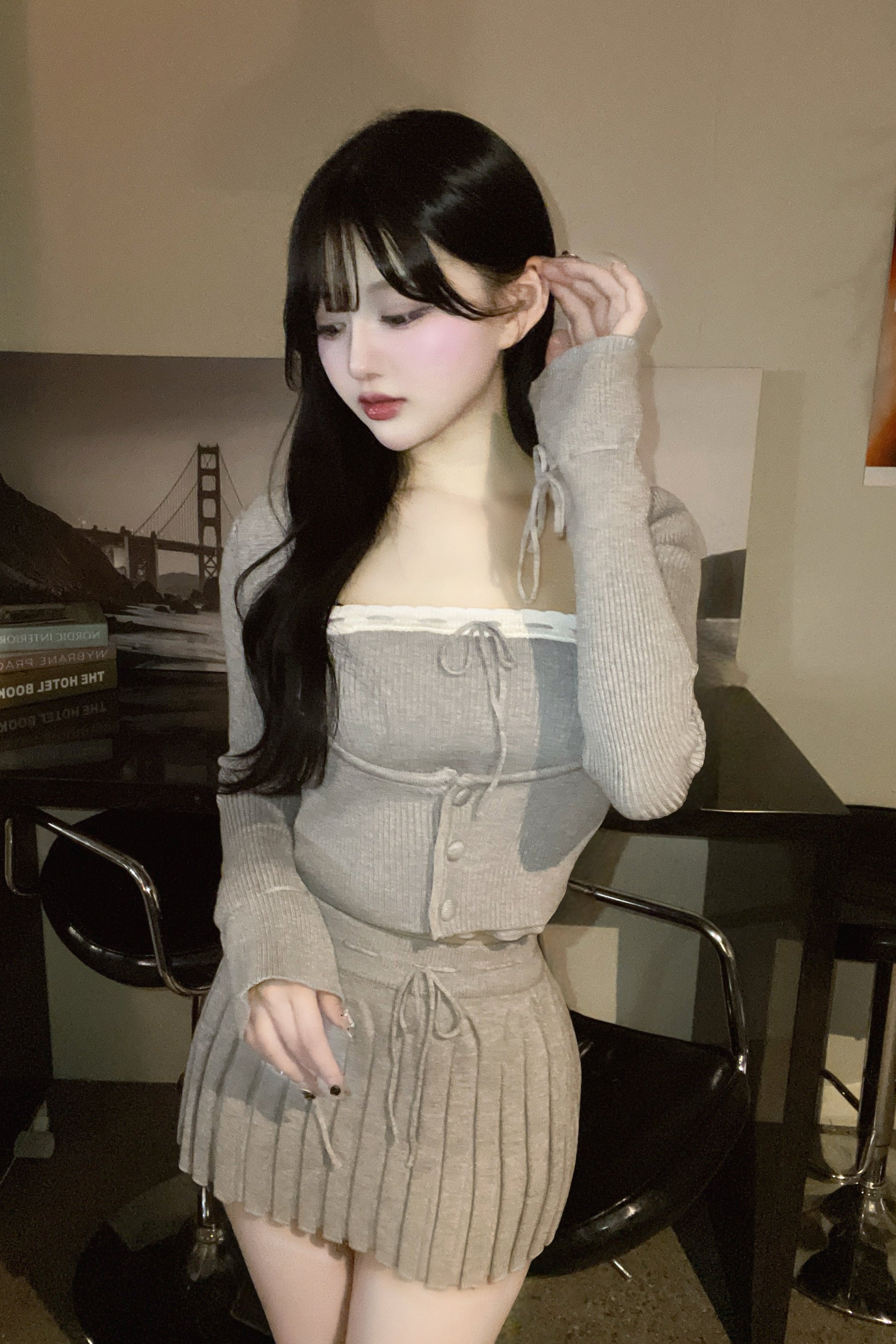 ニットプリーツセットアップ KR30042