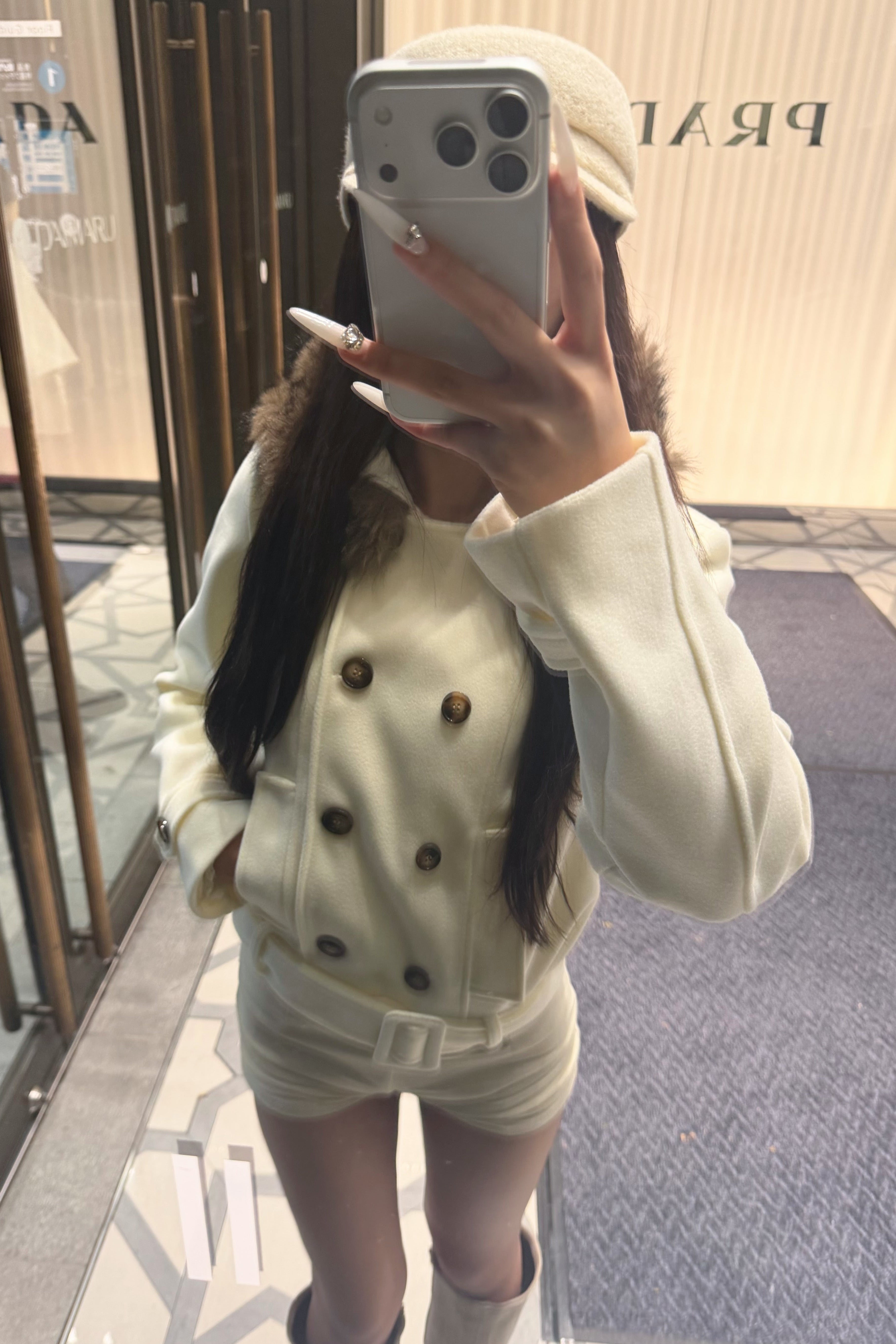 ダブルボタンデザインコート KR30380