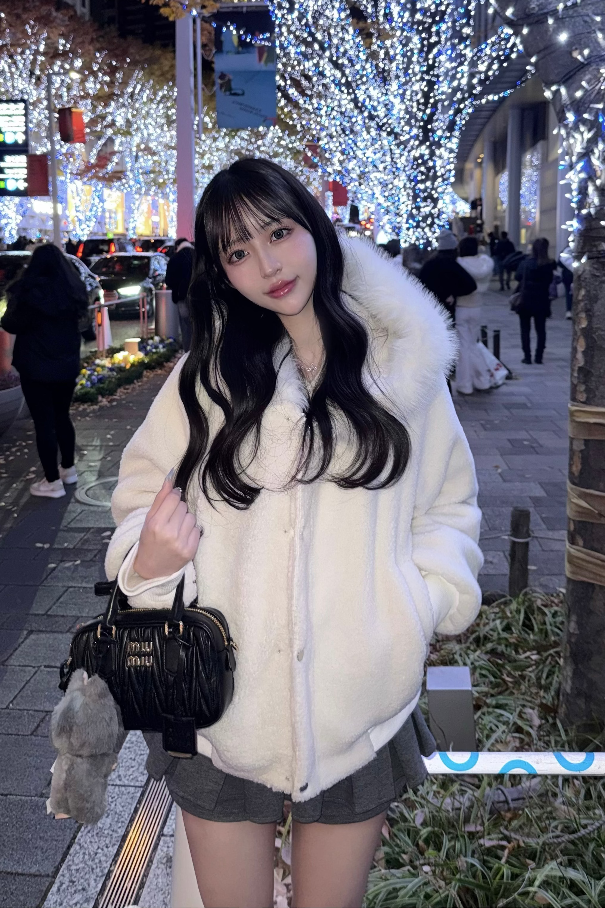 ホワイトファーショートジャケット KR30085