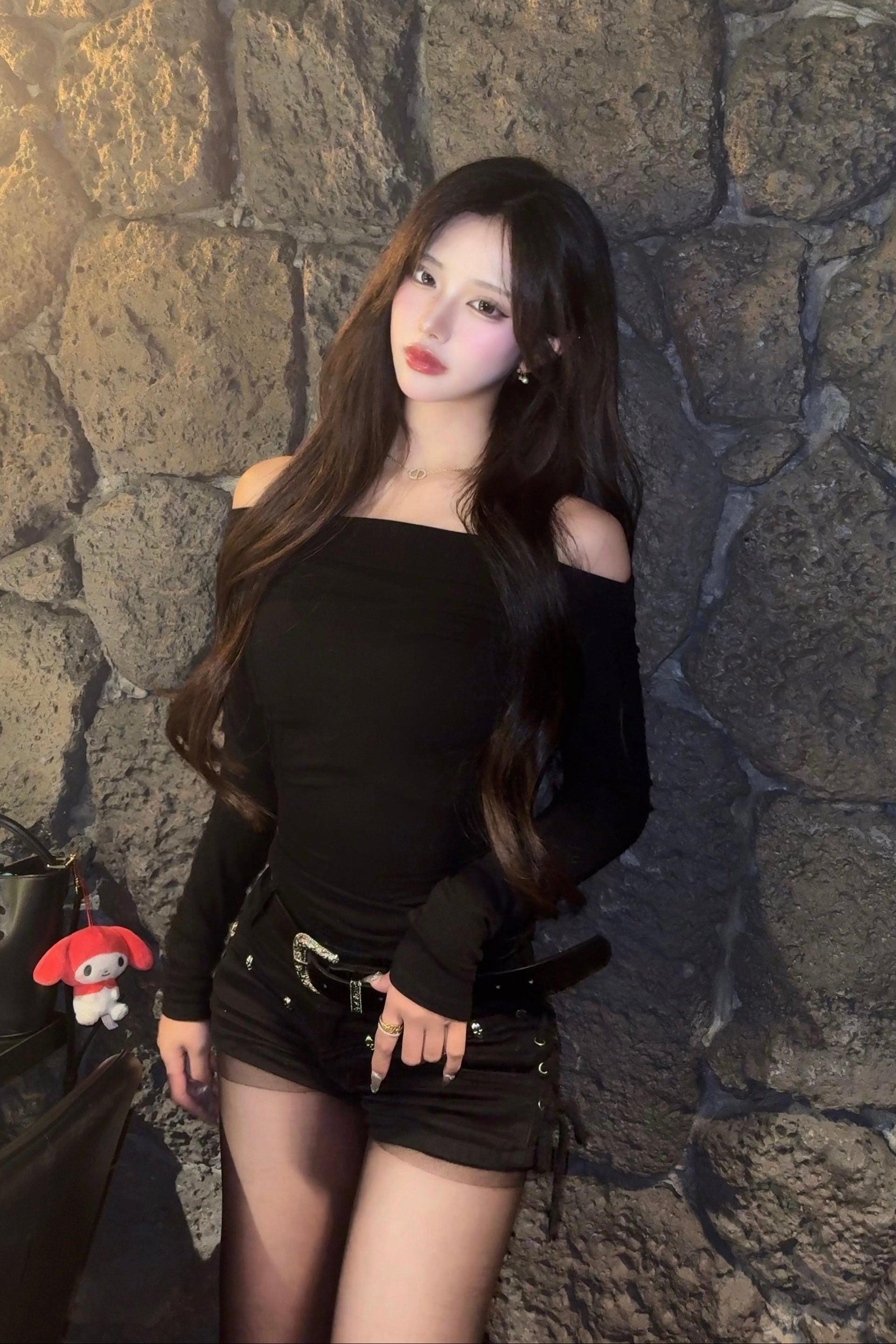 サイドレースアップY2Kショートパンツ KR10988