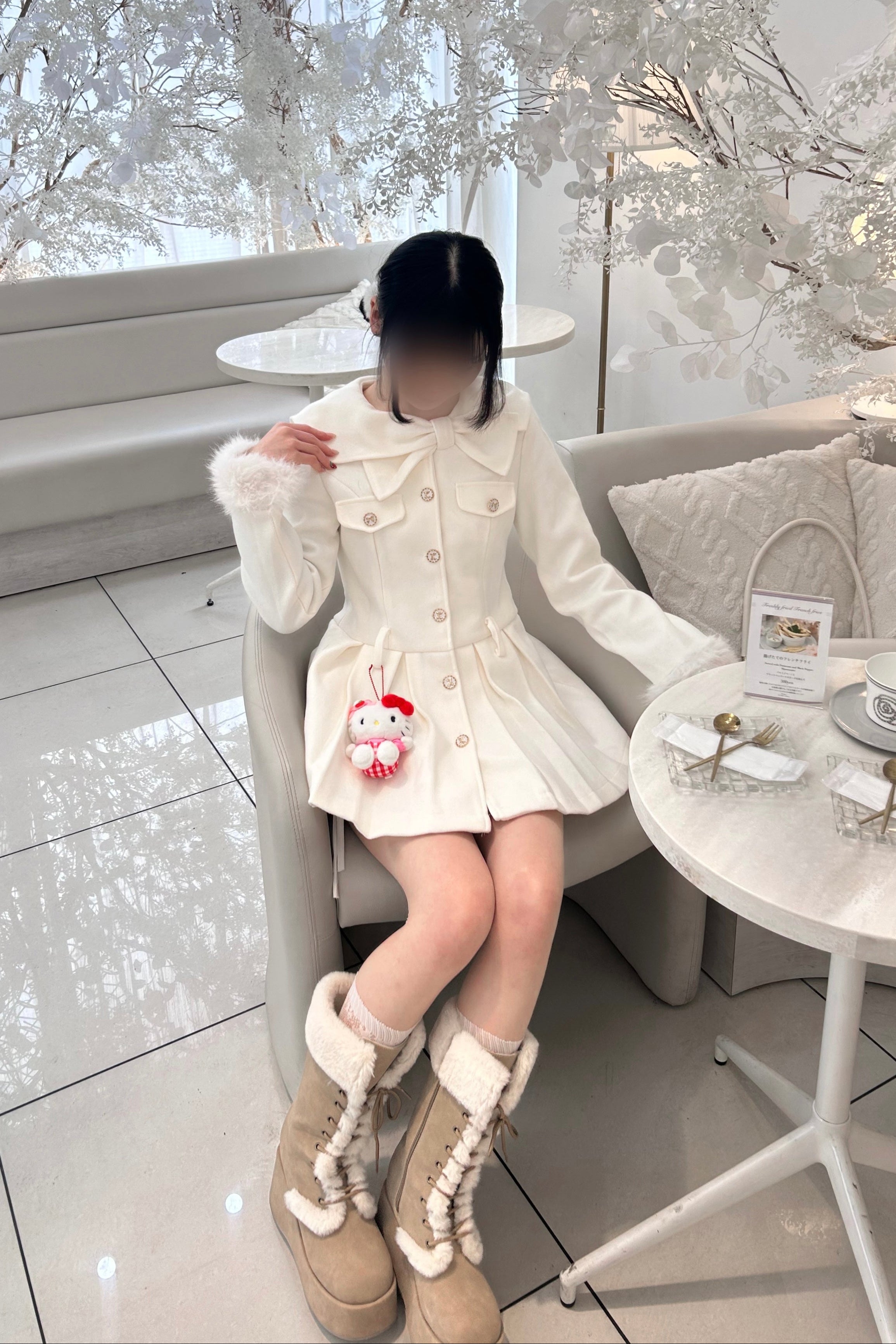 リボンファーコート KR30063