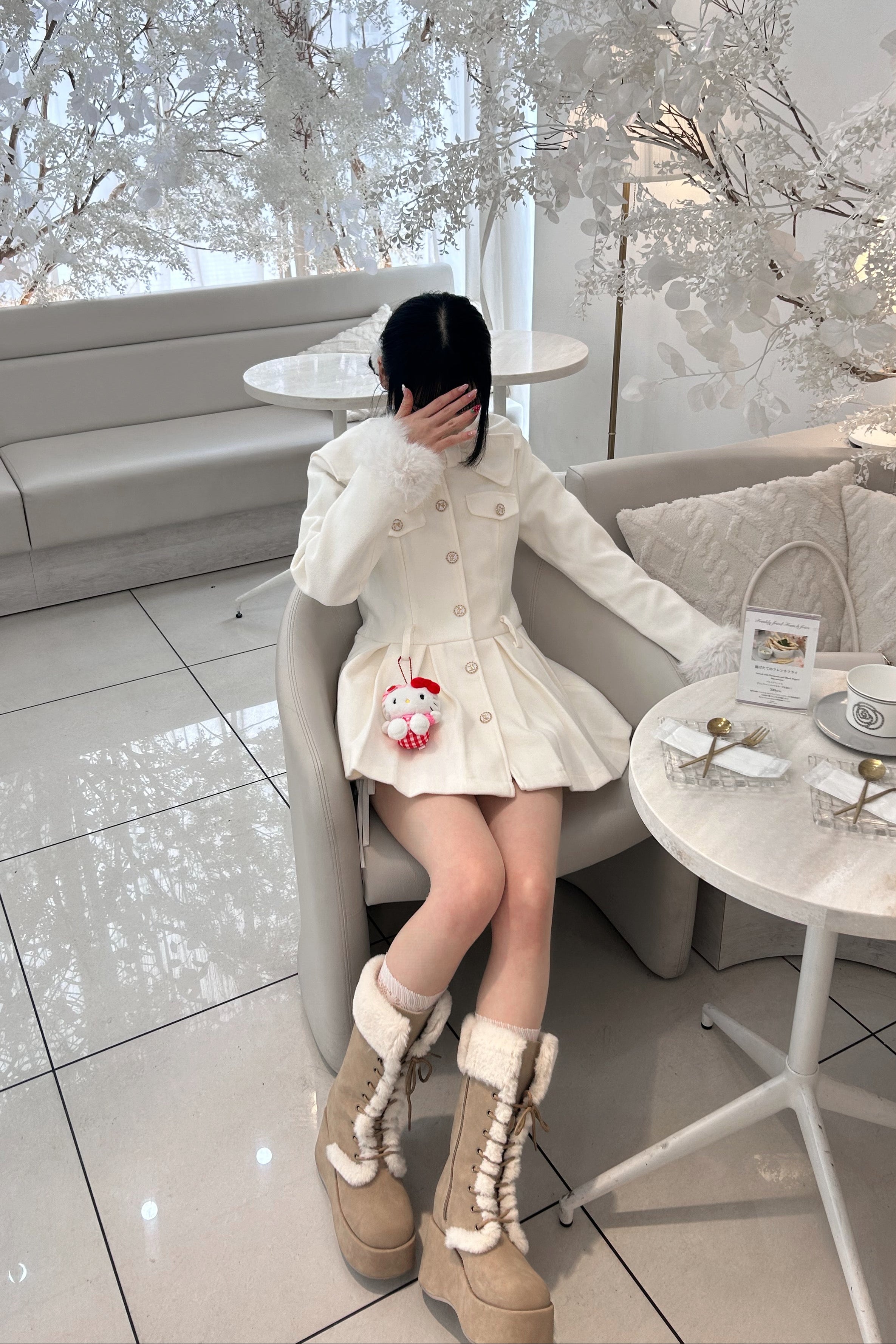 リボンファーコート KR30063