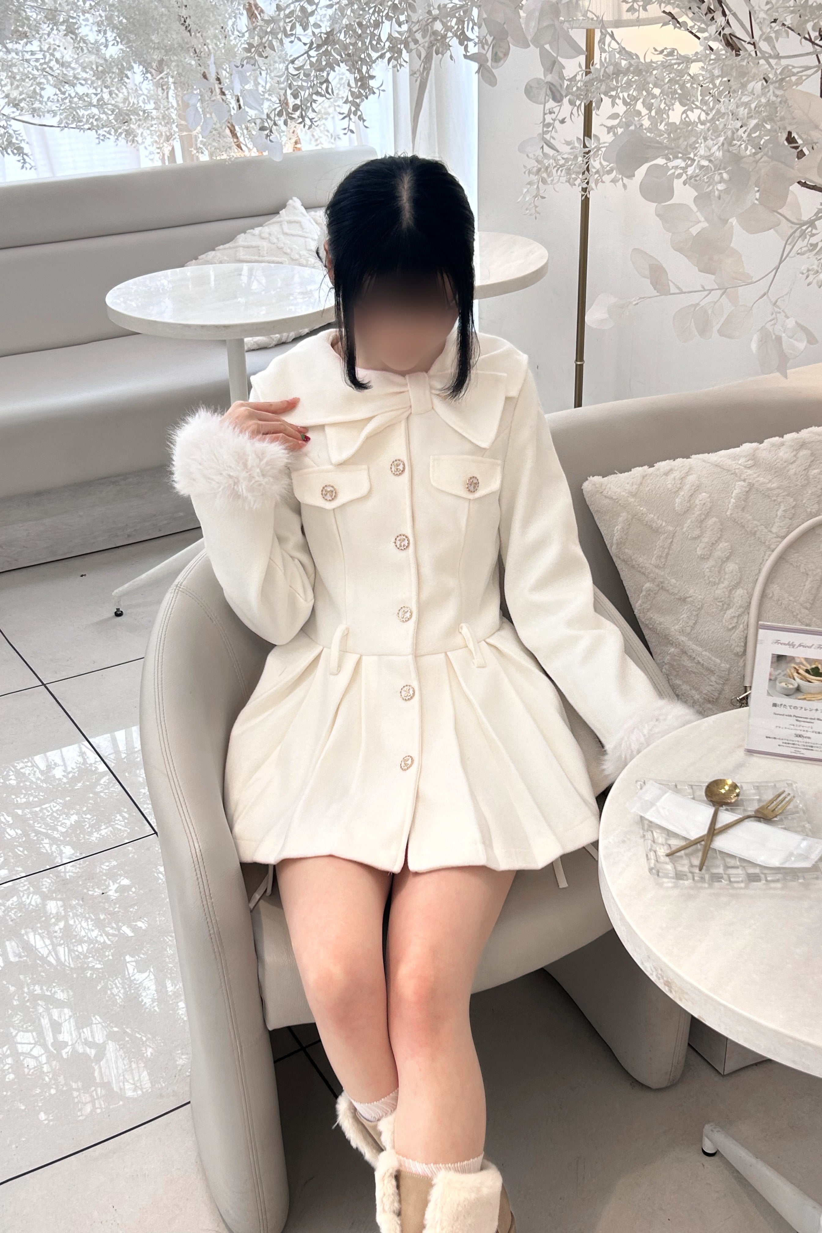 リボンファーコート KR30063