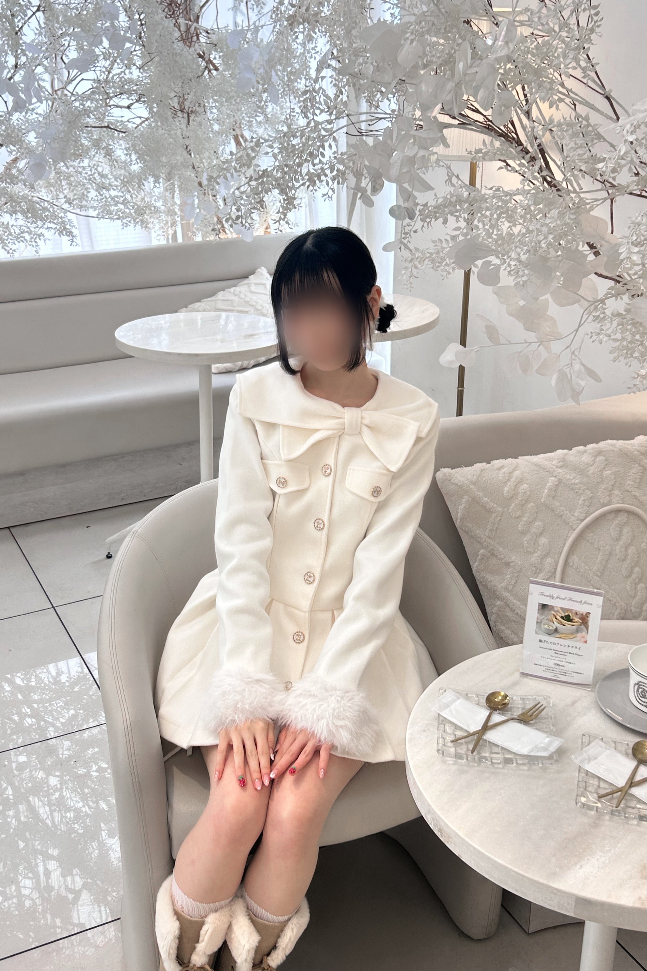 リボンファーコート KR30063