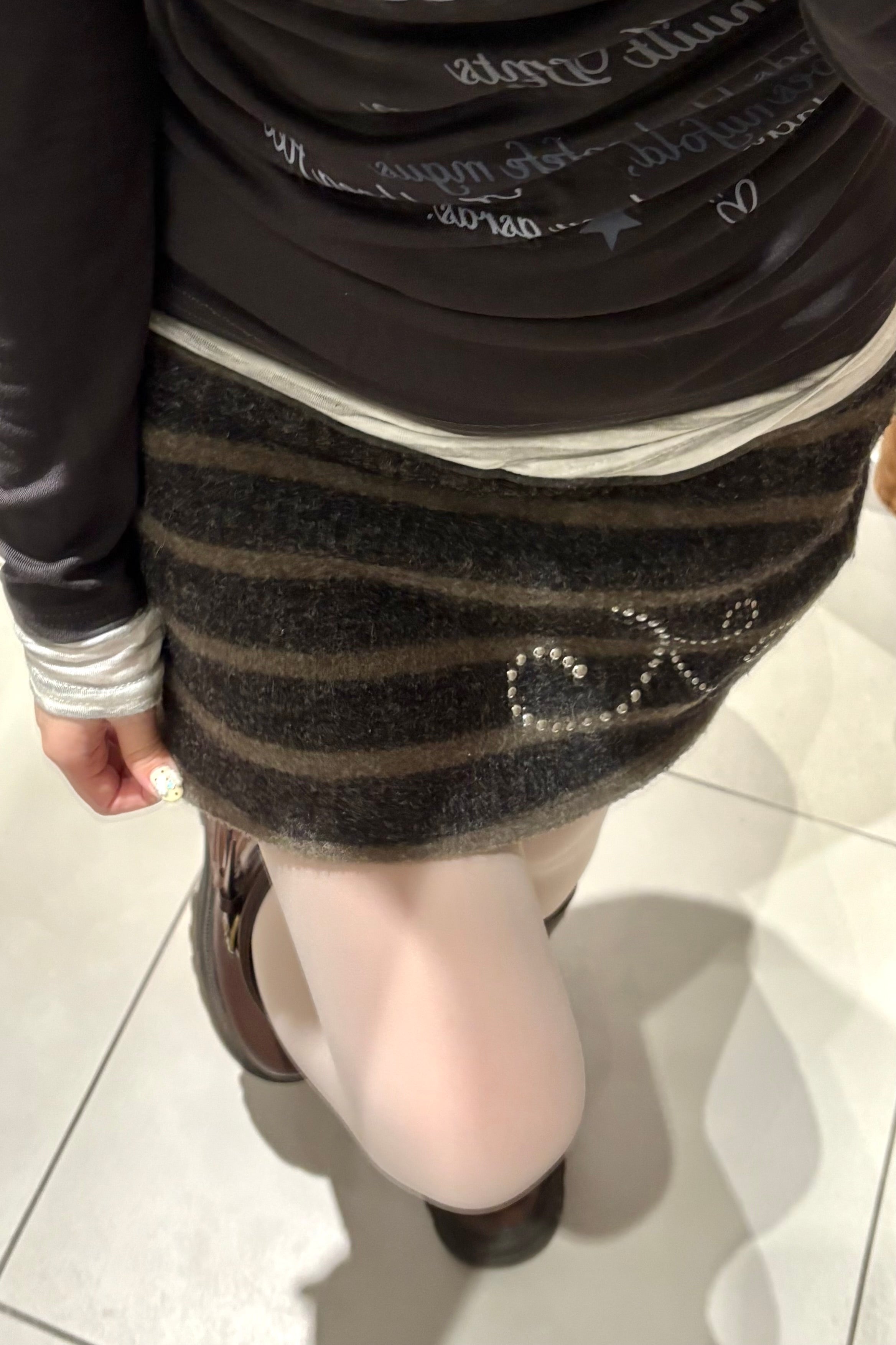 グリッターストライプスカート KR13692