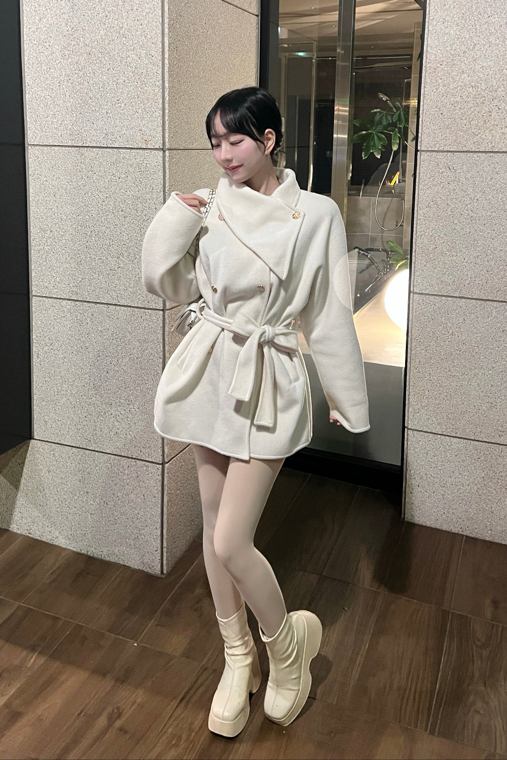 フロントダブルボタンコート KR30291