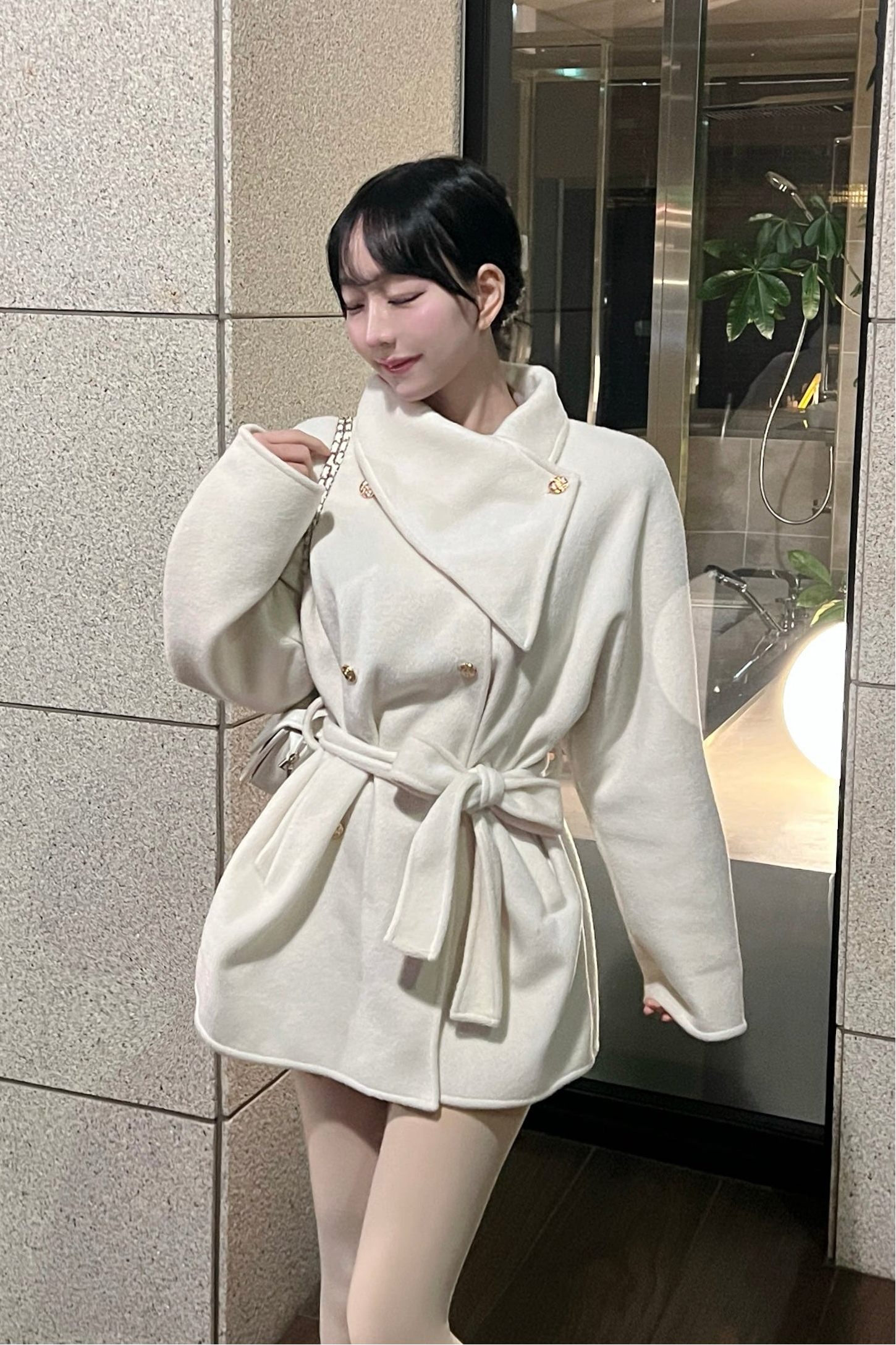 フロントダブルボタンコート KR30291