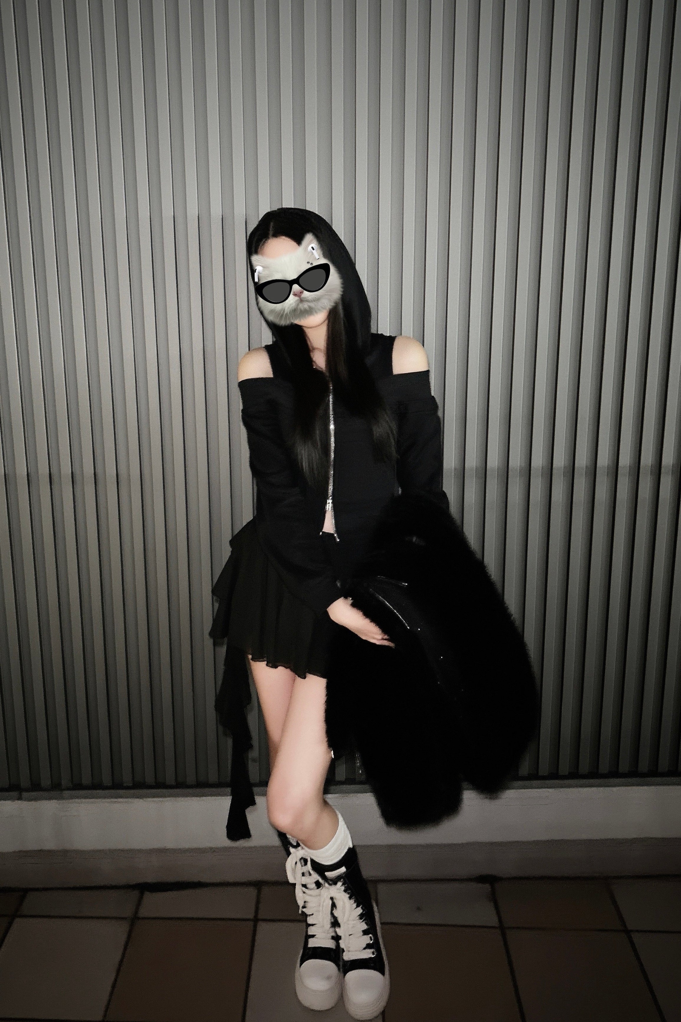 オープンショルダージップスウェット KR13705