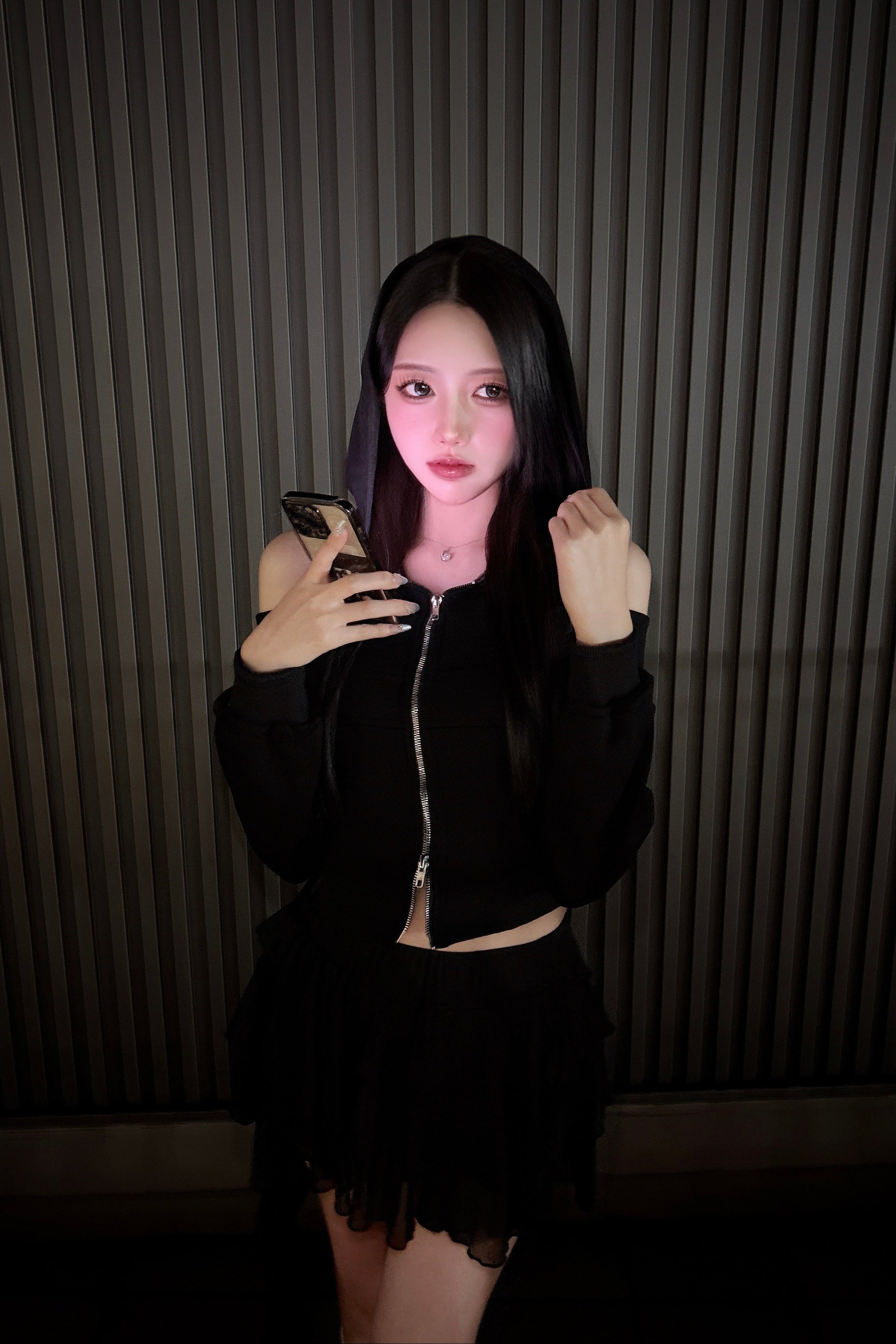 オープンショルダージップスウェット KR13705