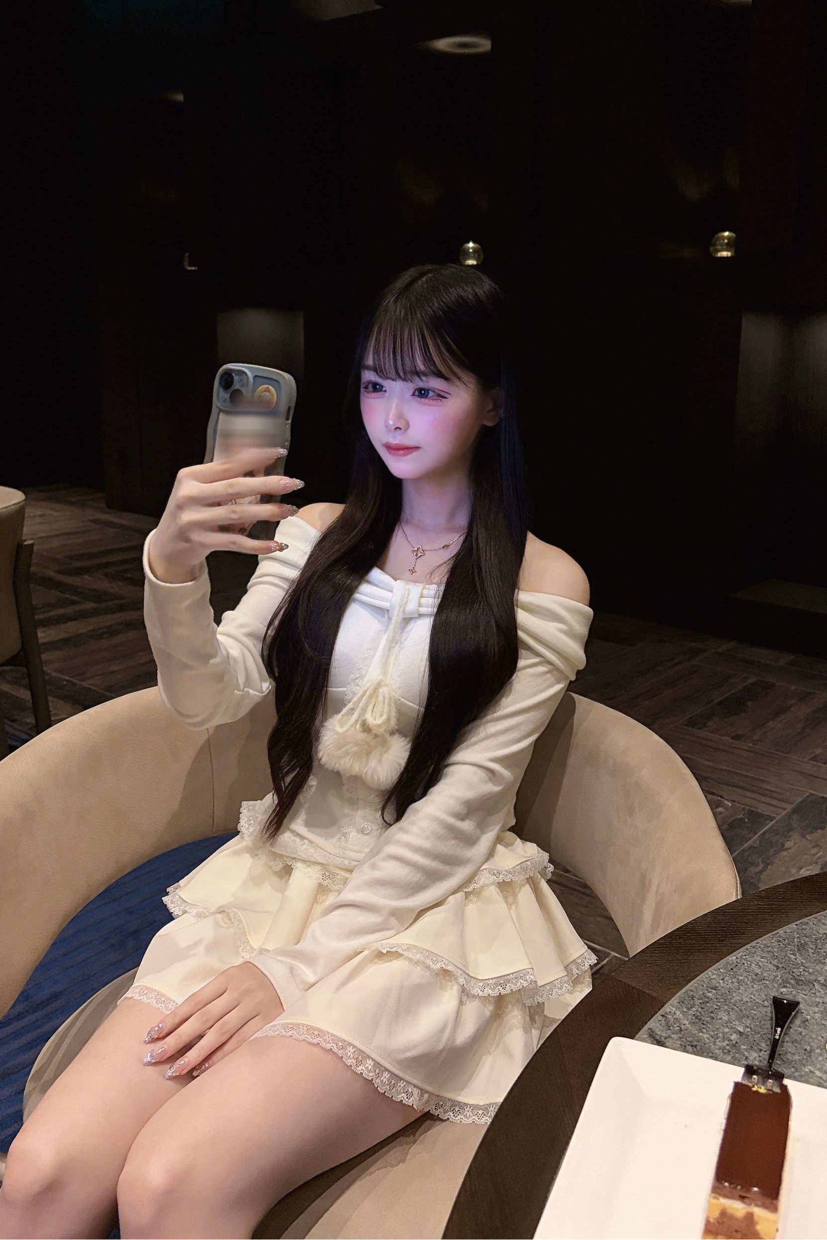 オフショルフリルセットアップ KR30505