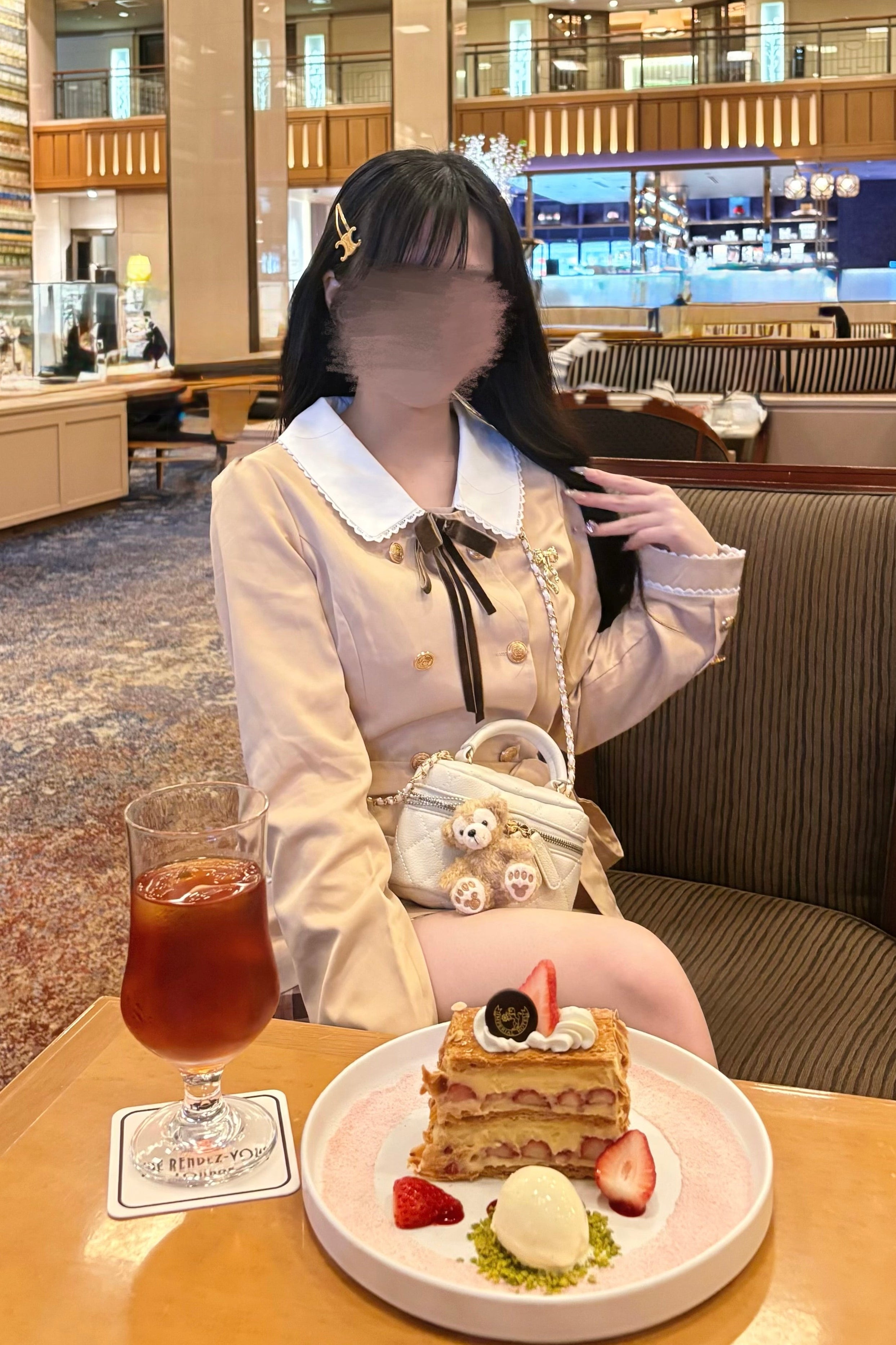 フロントリボンダブルボタンフレンチセットアップ KR30533