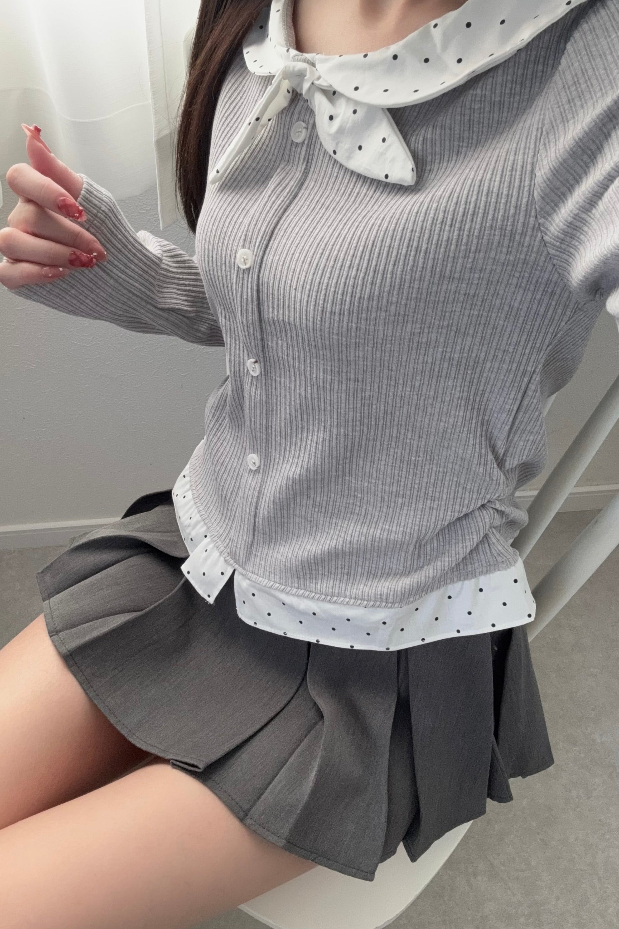 ドットリボンレイヤードトップス KR14039
