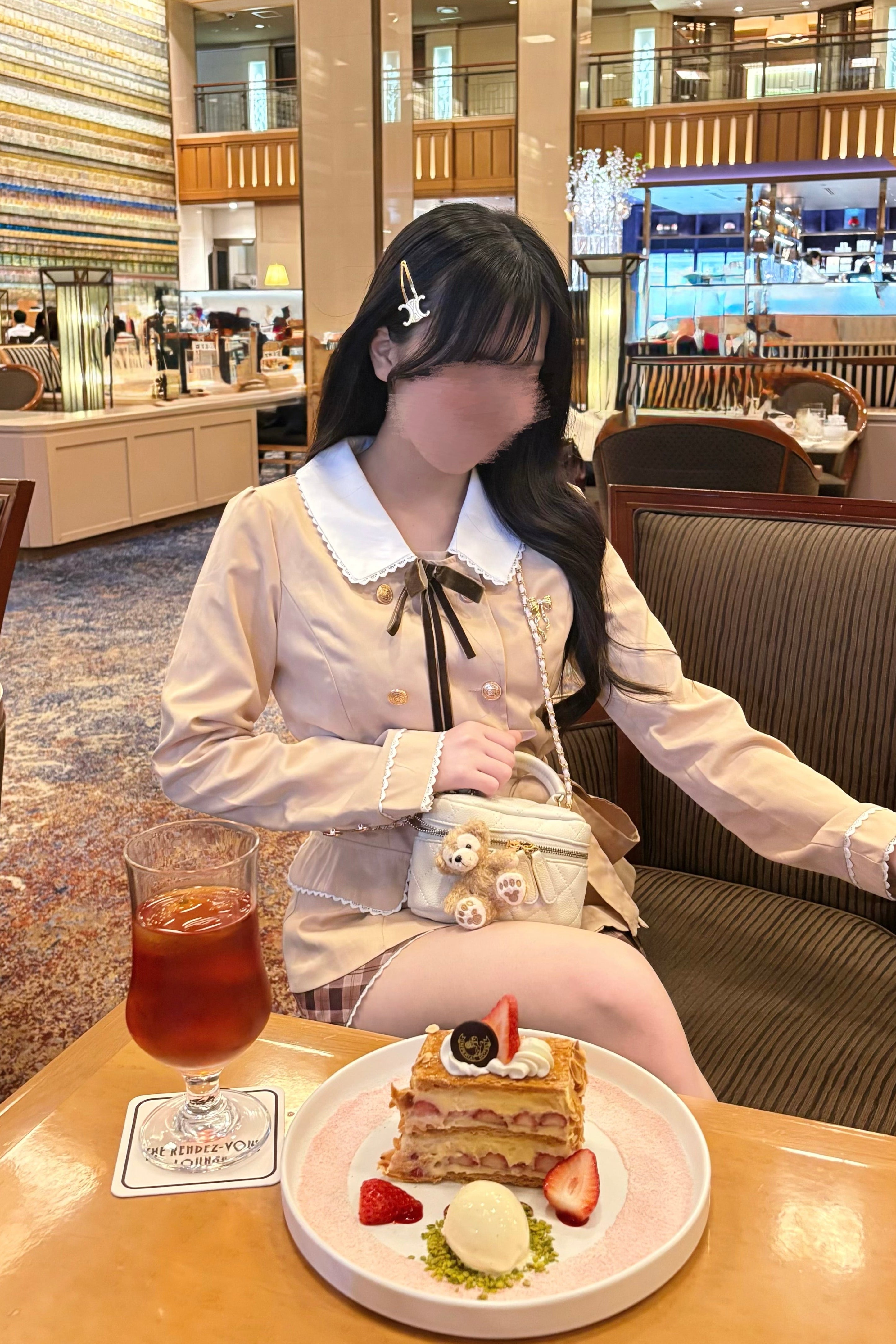 フロントリボンダブルボタンフレンチセットアップ KR30533