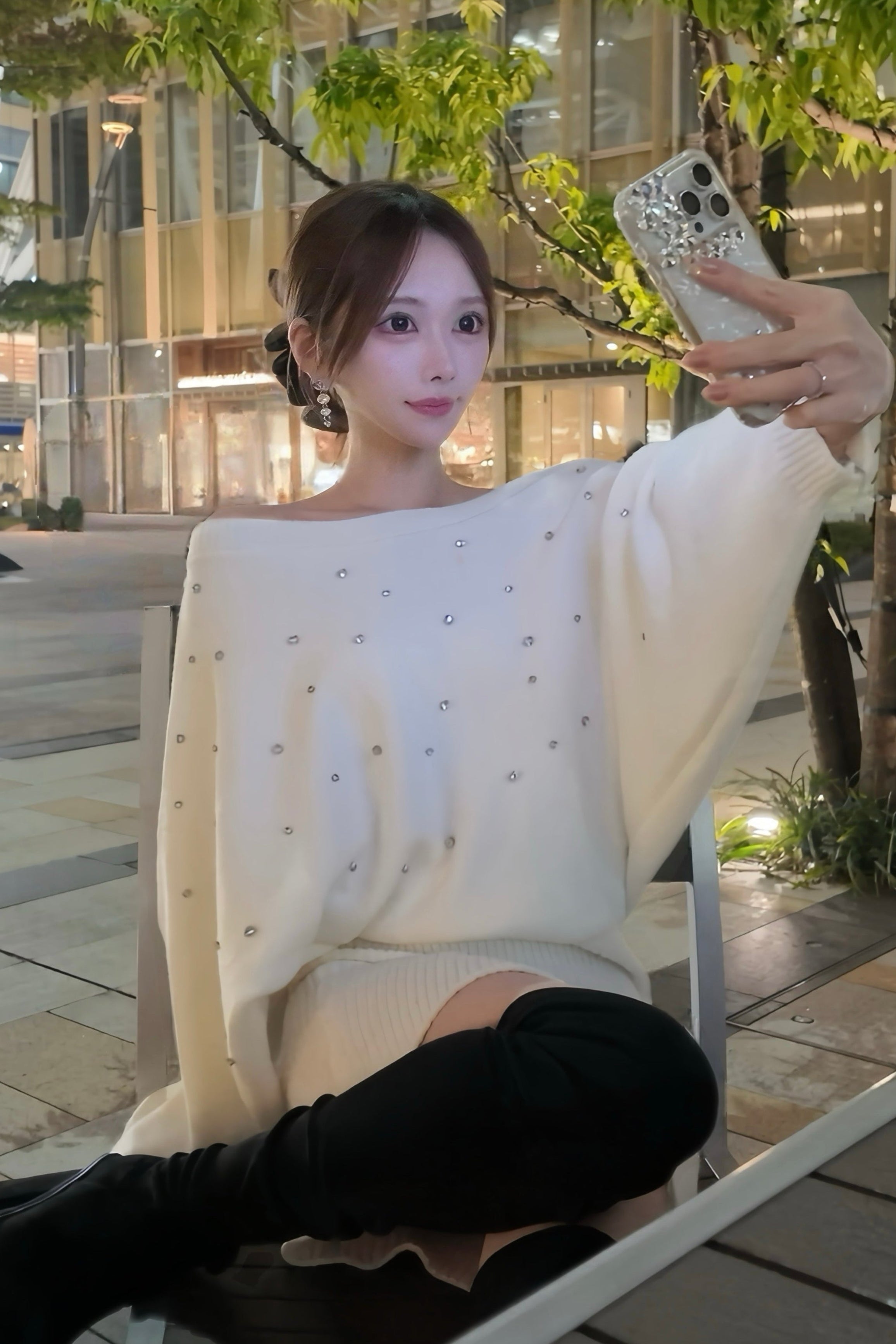 ビジューオフショルワンピースKR13524