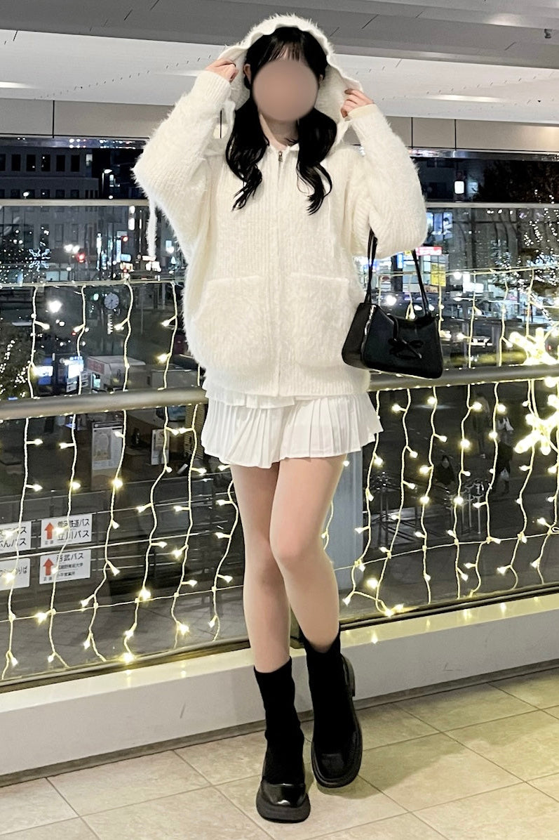 フリルフードニットパーカー KR13740