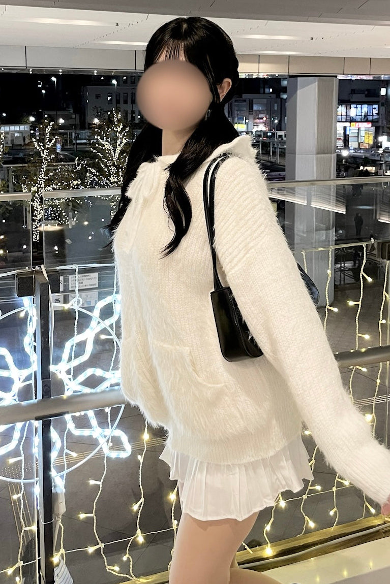 フリルフードニットパーカー KR13740