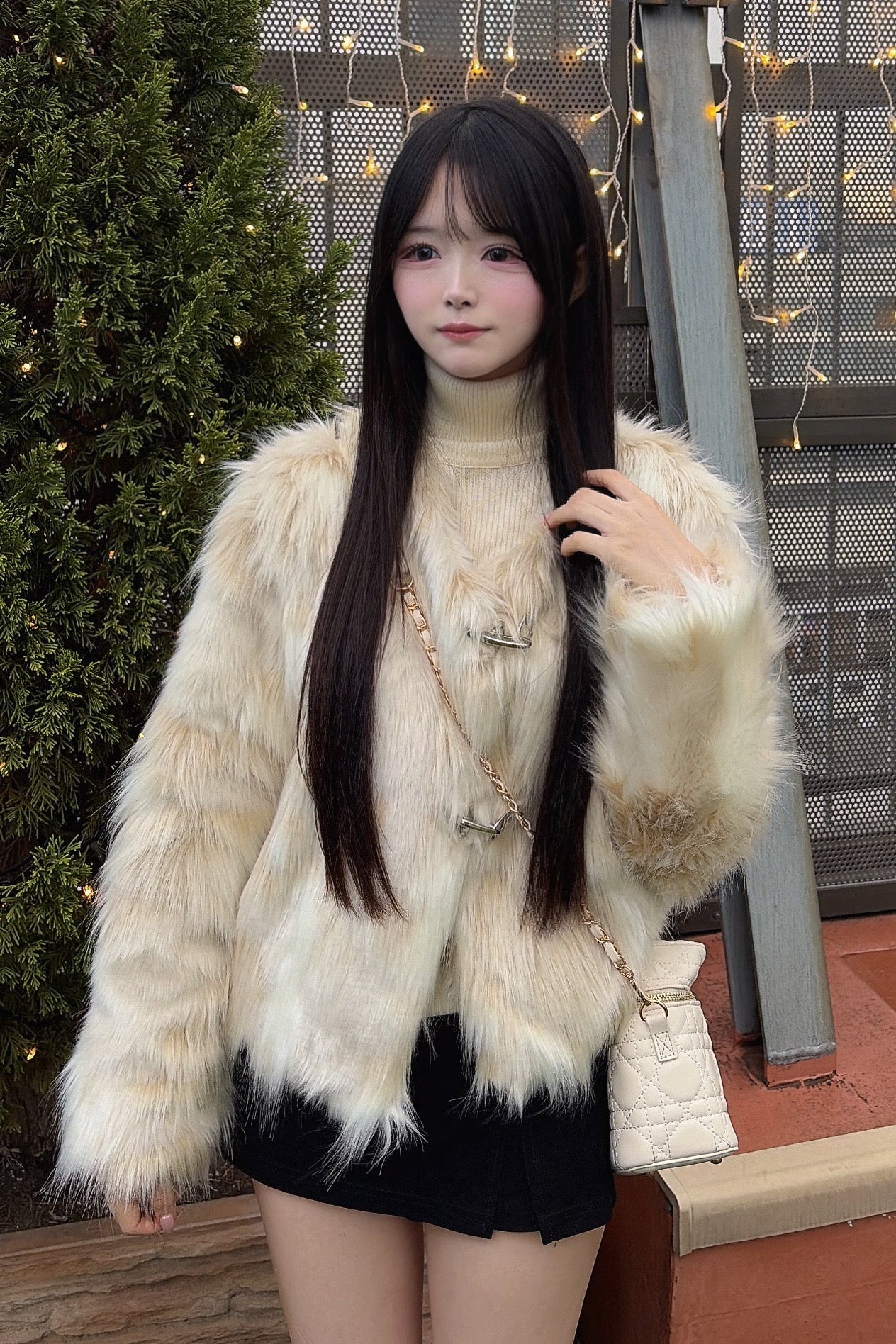 ミックスファーコート KR30203