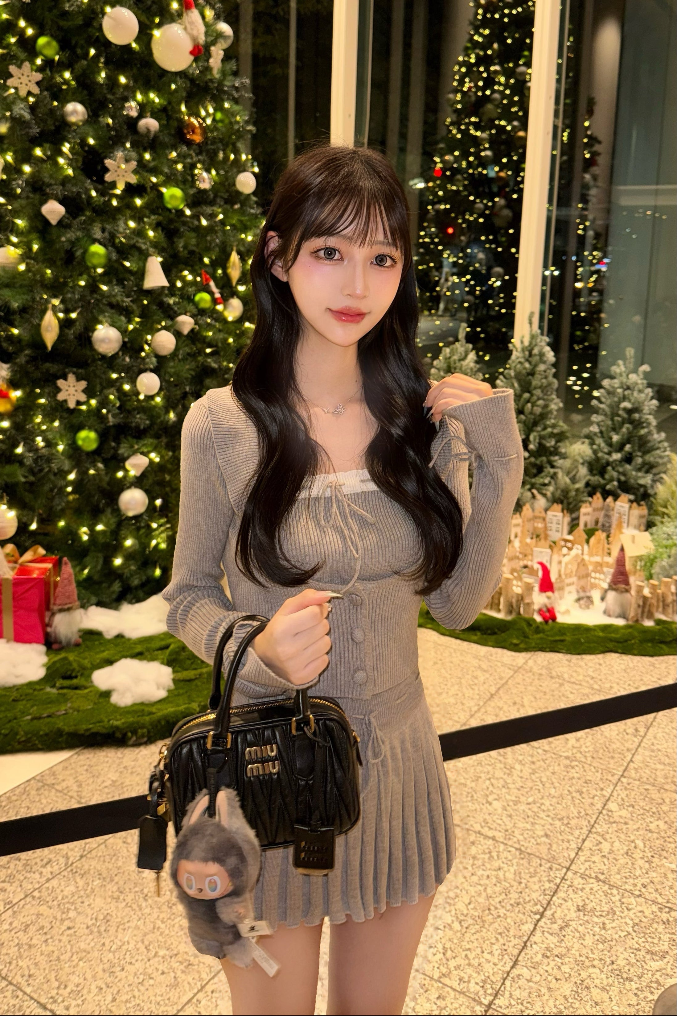 リボンニットプリーツセットアップ KR12338