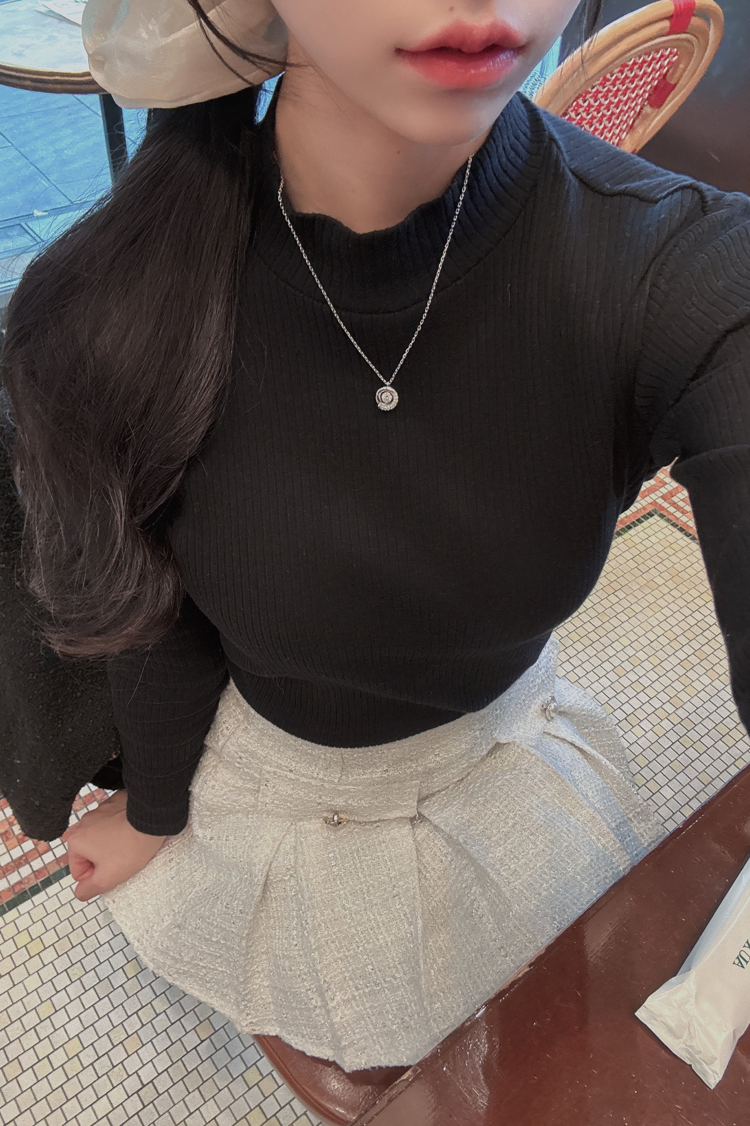 シンプルハイネックリブニット KR12523