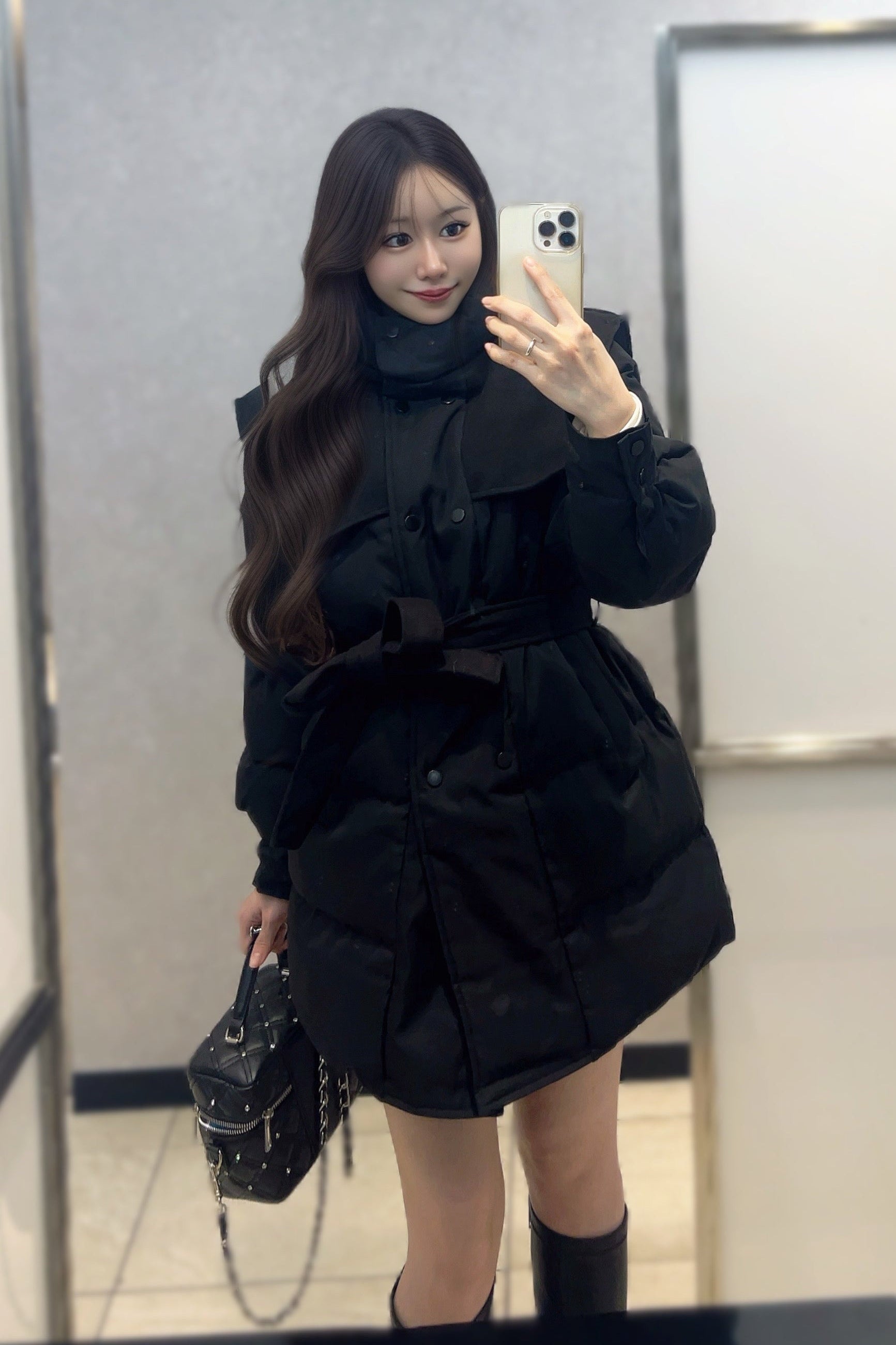 ハイネックミドルダウンコート KR30311