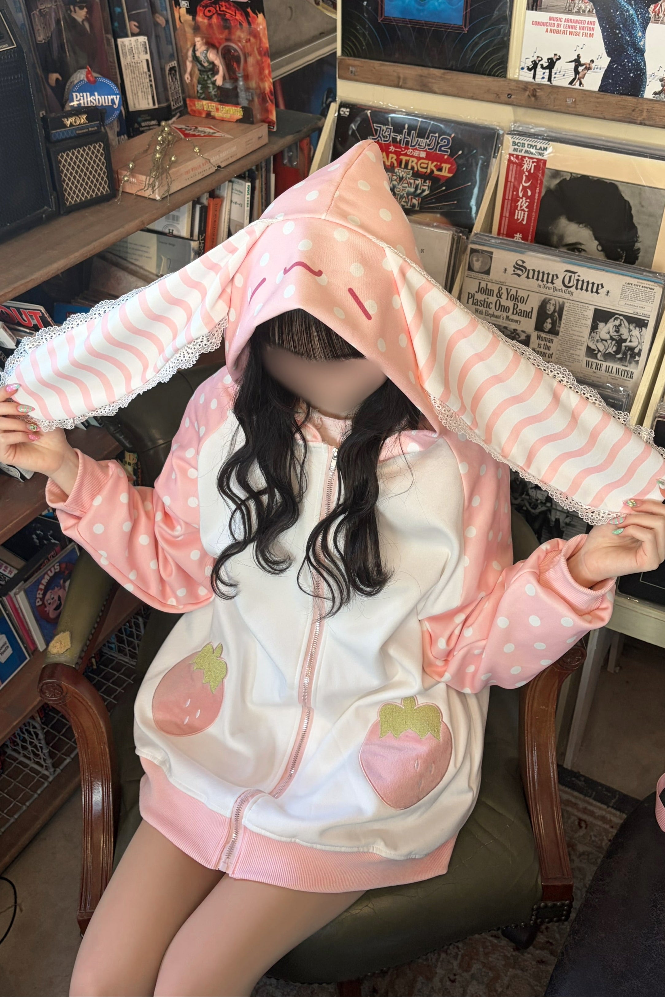 ストロベリーうさ耳パーカー KR14362