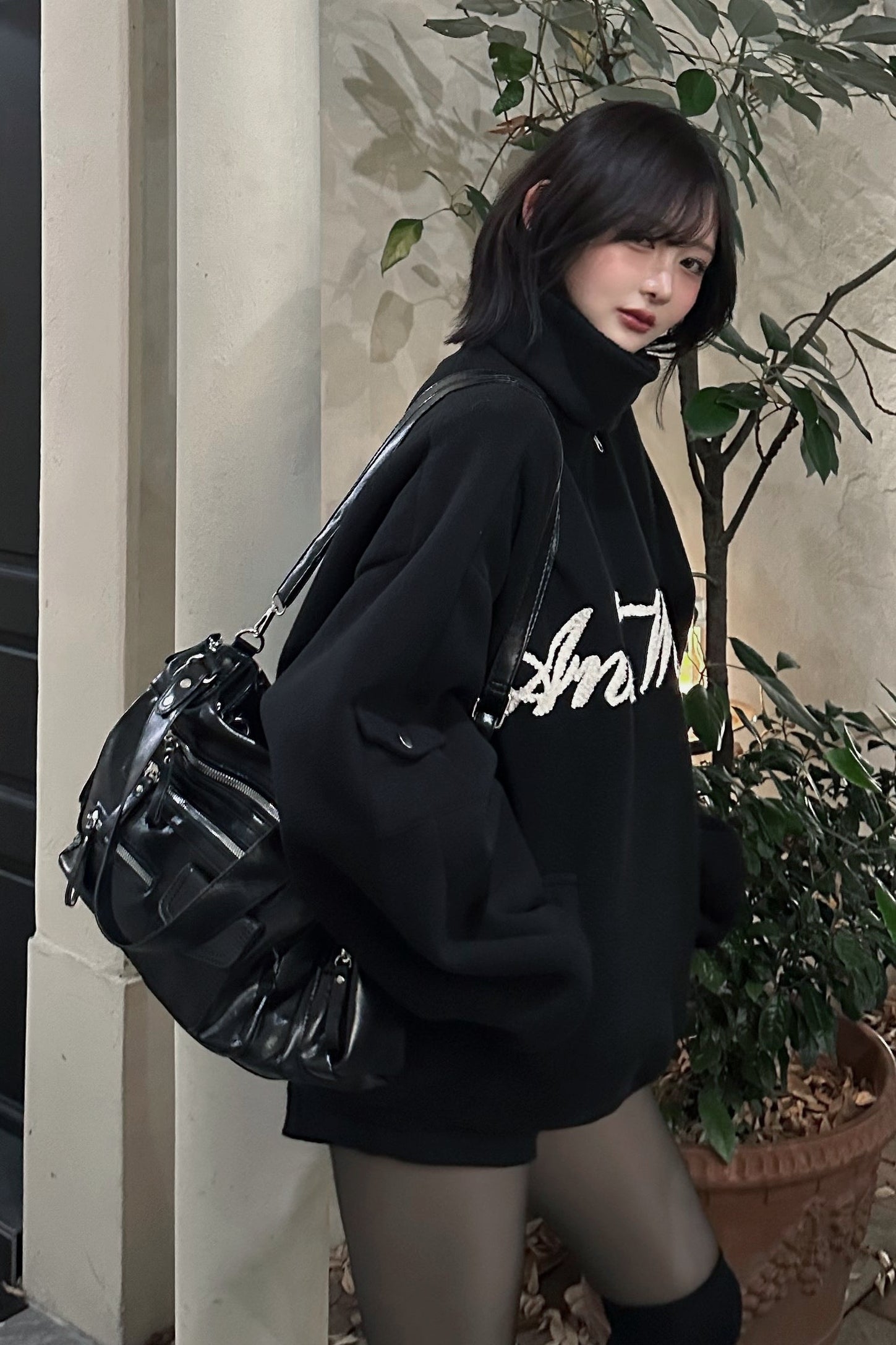 フェイクレザージップバッグ KR13644