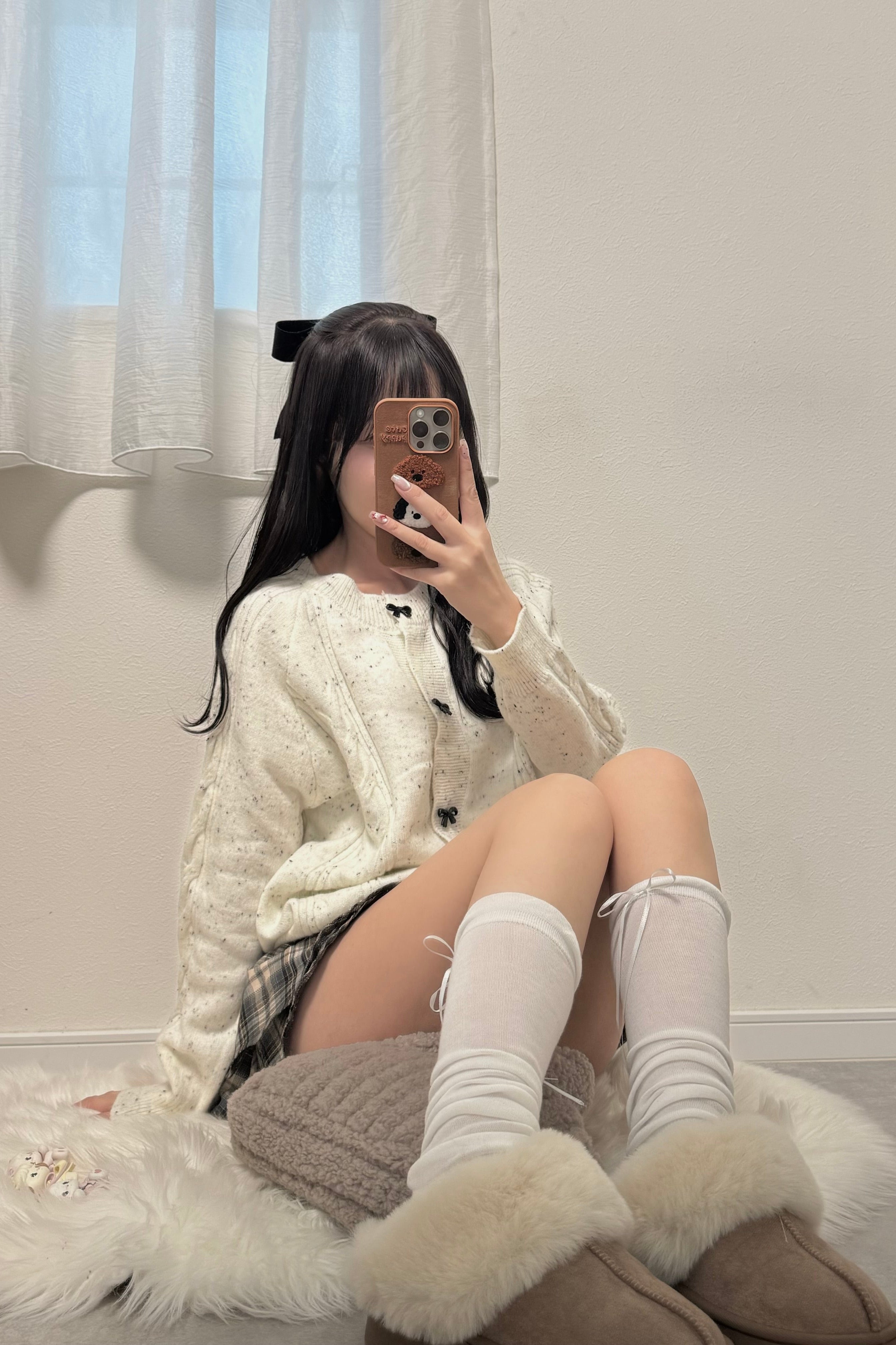 フロントリボンミックスカーディガン KR13267