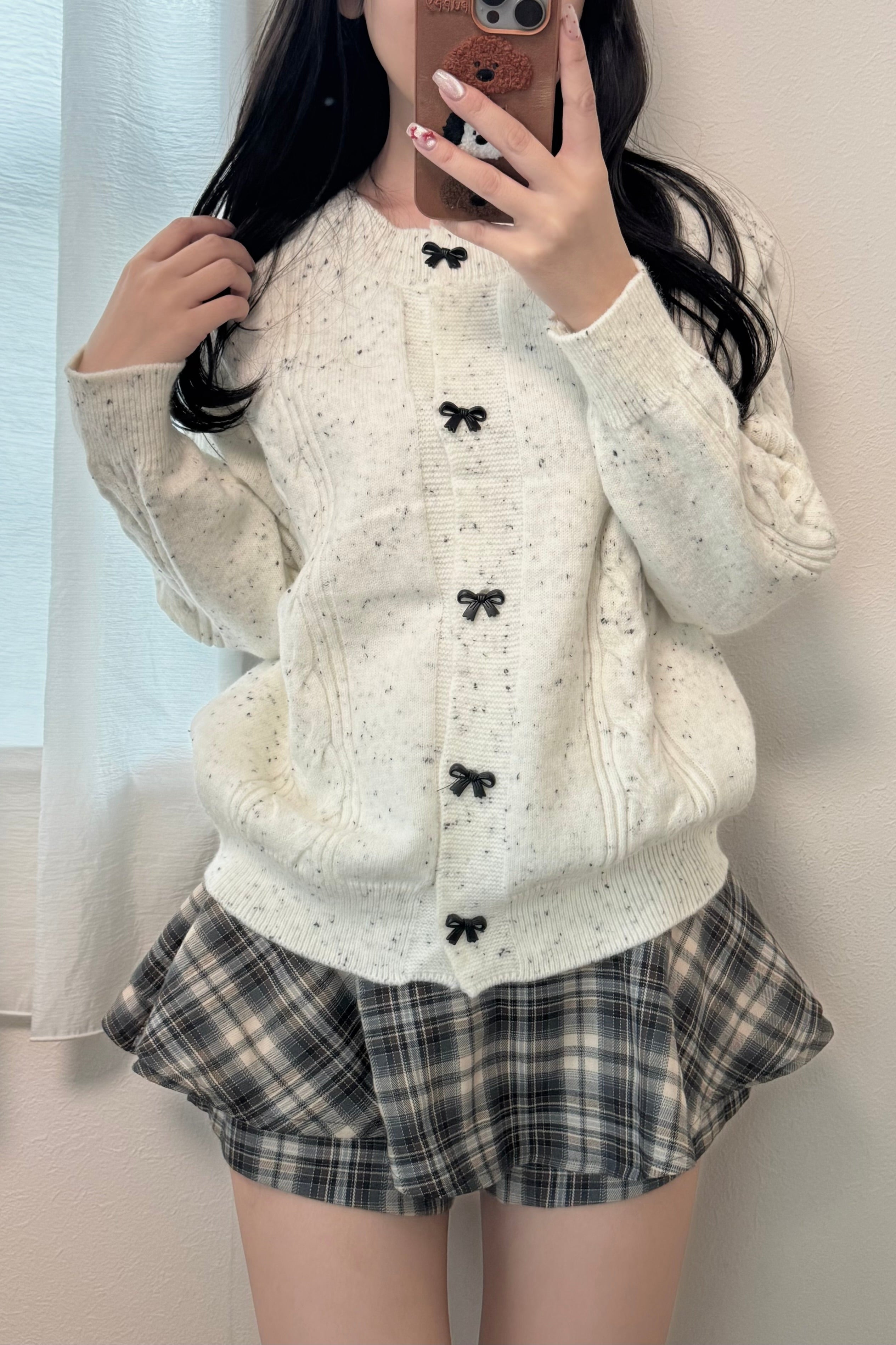 フロントリボンミックスカーディガン KR13267