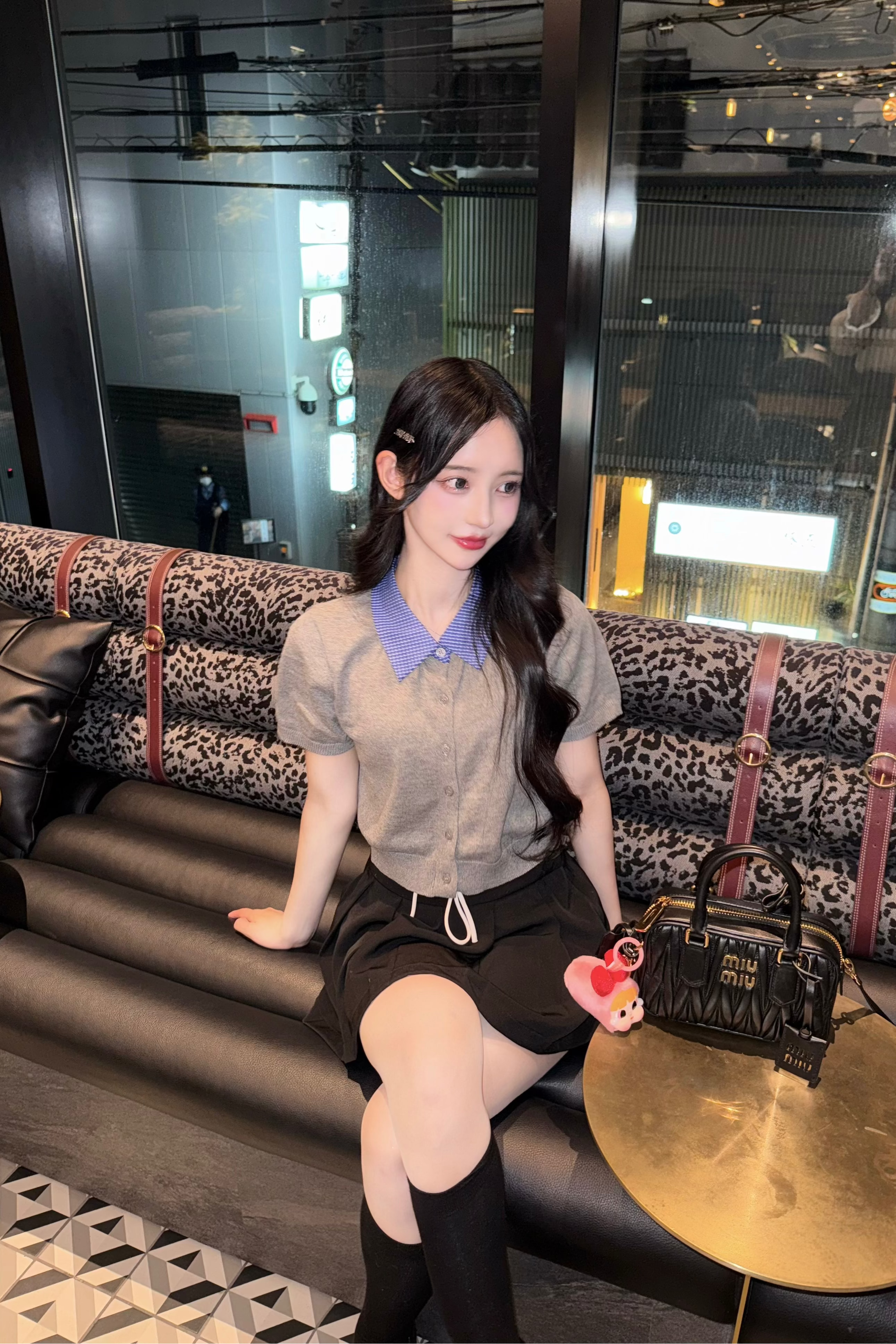 layered band pleated skirt KR10203