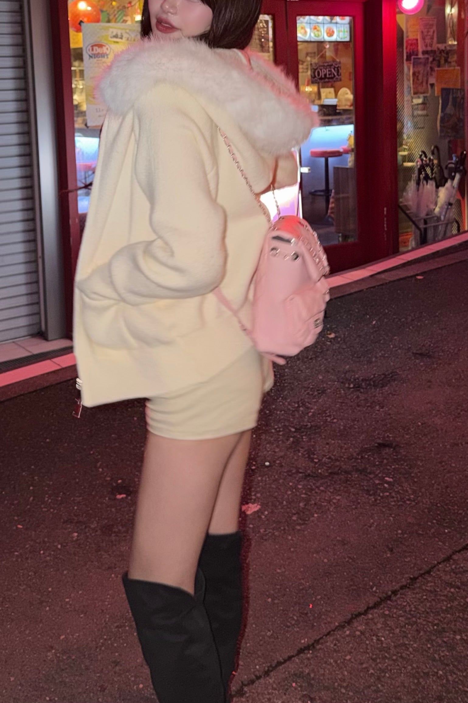 オーバーファーニットパーカー KR30007