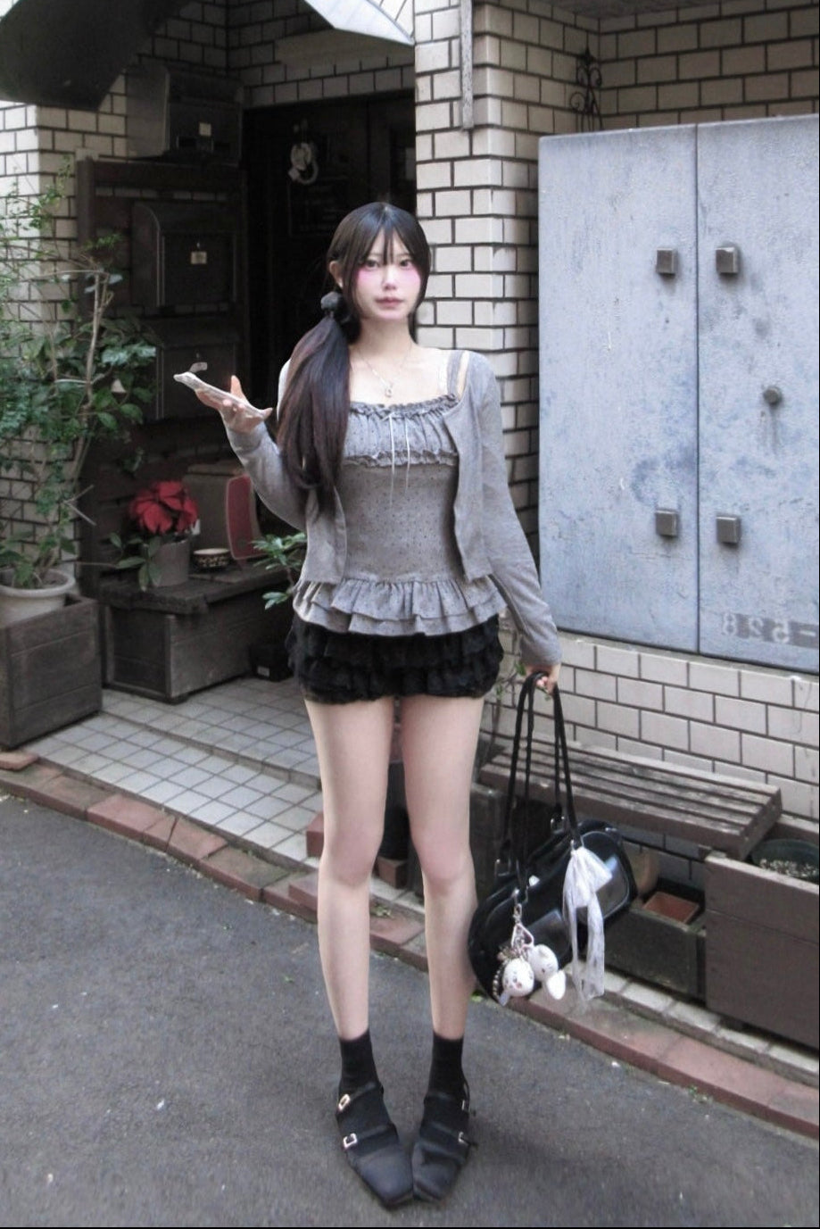 ドットフリルキャミソールカットソー KR13496