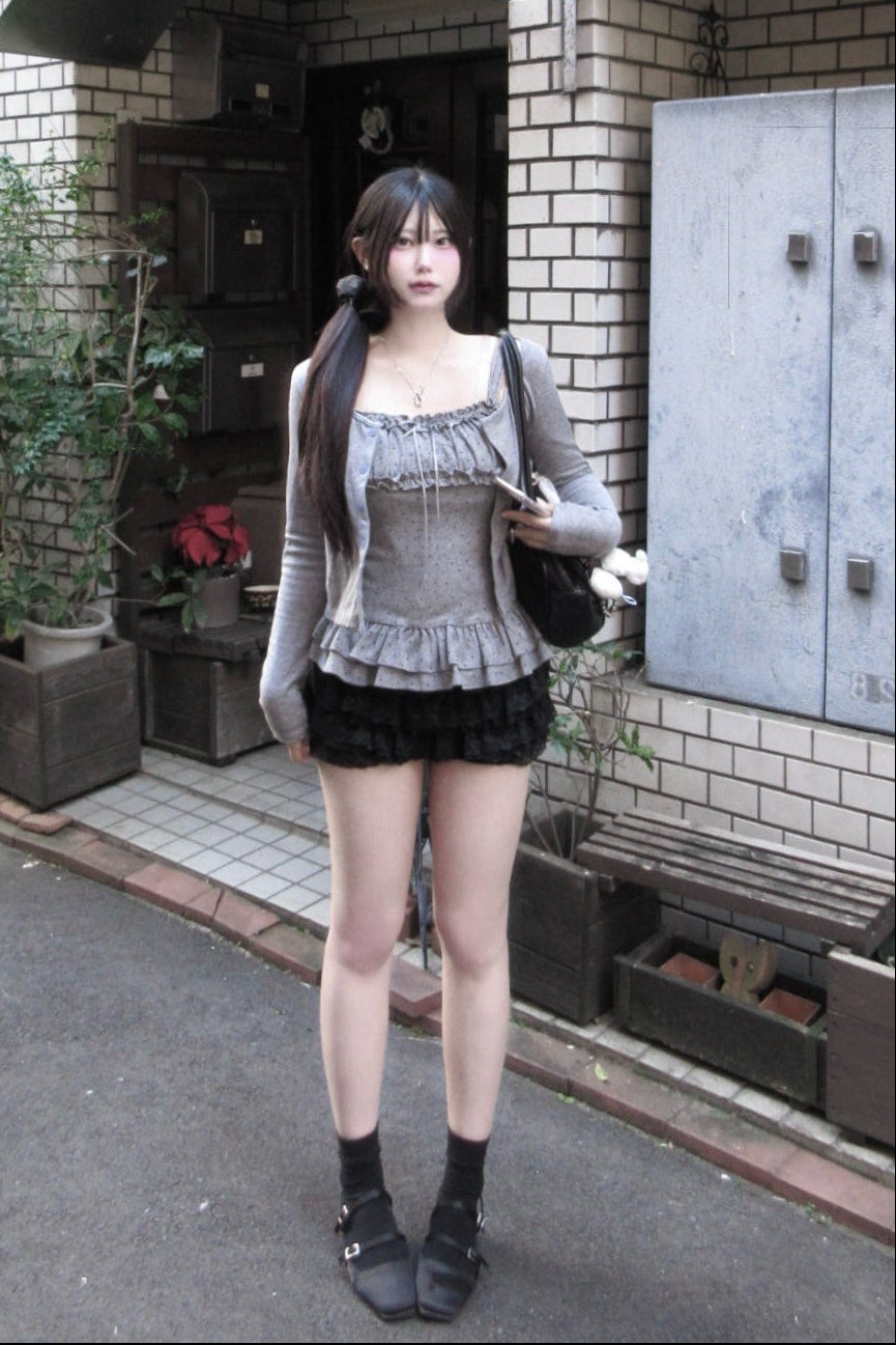 ドットフリルキャミソールカットソー KR13496