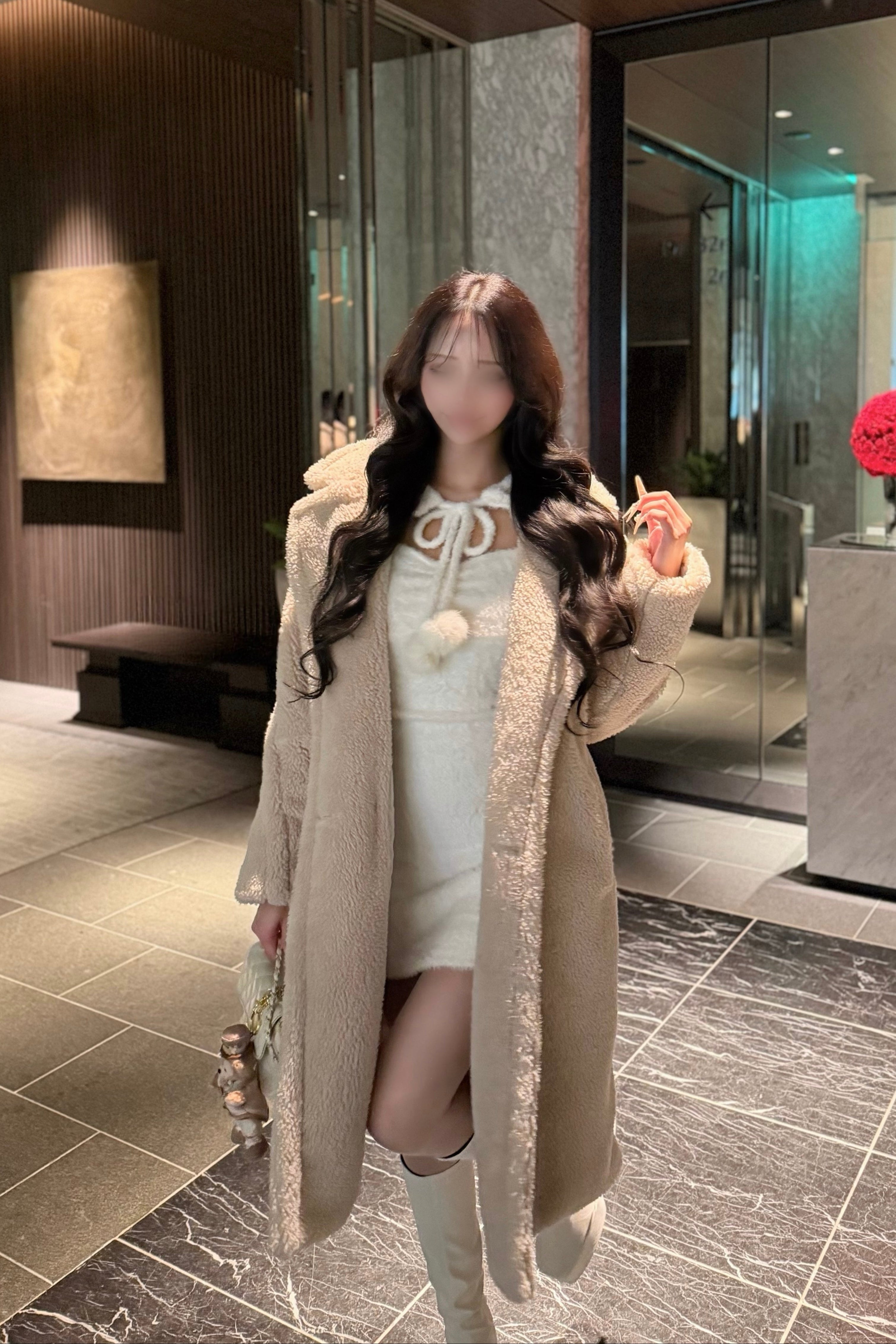 シンプルファーロングコート KR30414