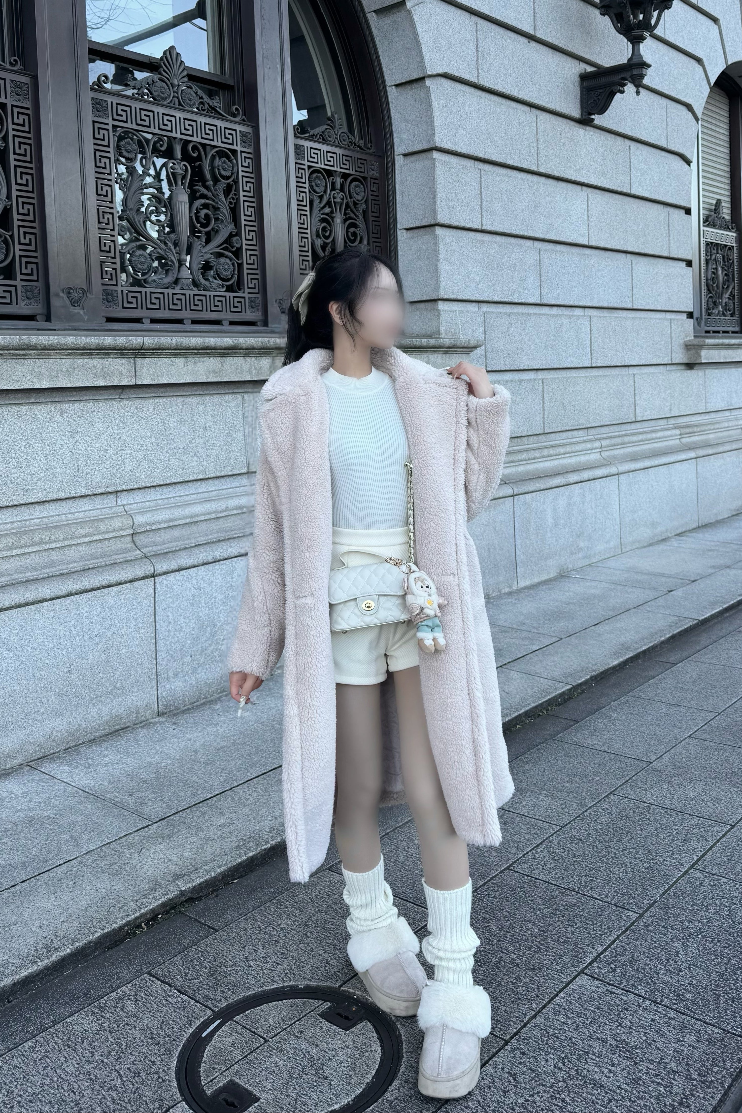 シンプルファーロングコート KR30414